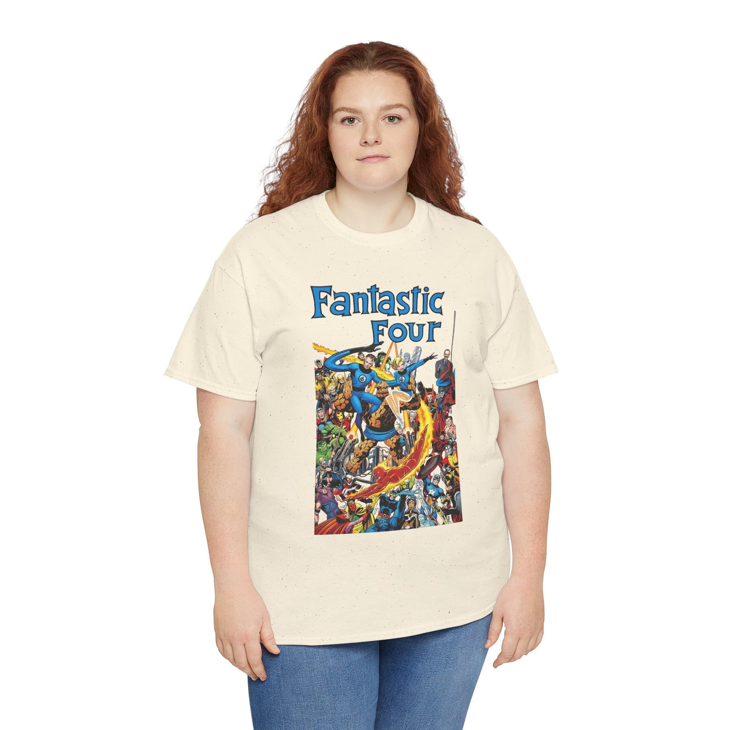 Fantastic Four T-Shirt - Classic John Byrne Art - Popular Marvel Comics Characters - Human Torch, The Thing, Invisible Woman, Reed Richards - 2025 MCU Movie