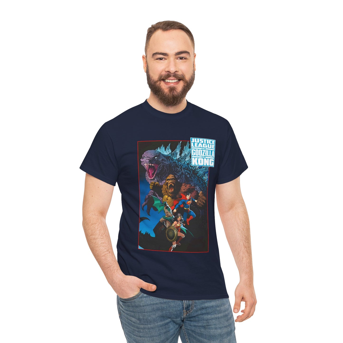 Justice League Vs Godzilla Vs Kong T-Shirt - Dan Mora Art - Wonder Woman, Superman, Batman - DC Comics