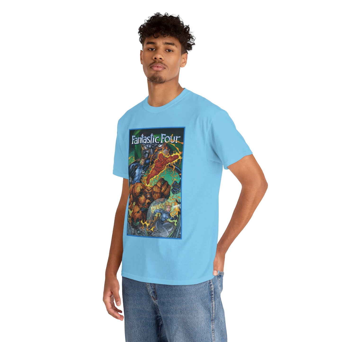 Fantastic Four T-Shirt - Jim Lee Art - The Thing, Human Torch, Reed Richards, Invisible Woman - Marvel Comics - Heroes Reborn