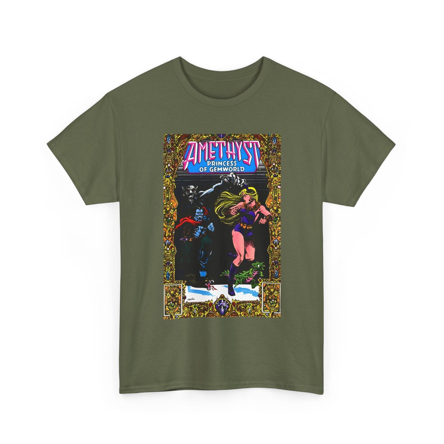 Amethyst Princess of Gemworld T-Shirt - Ernie Colon Art - Bejeweled Cover - Dark Opal - DC Comics