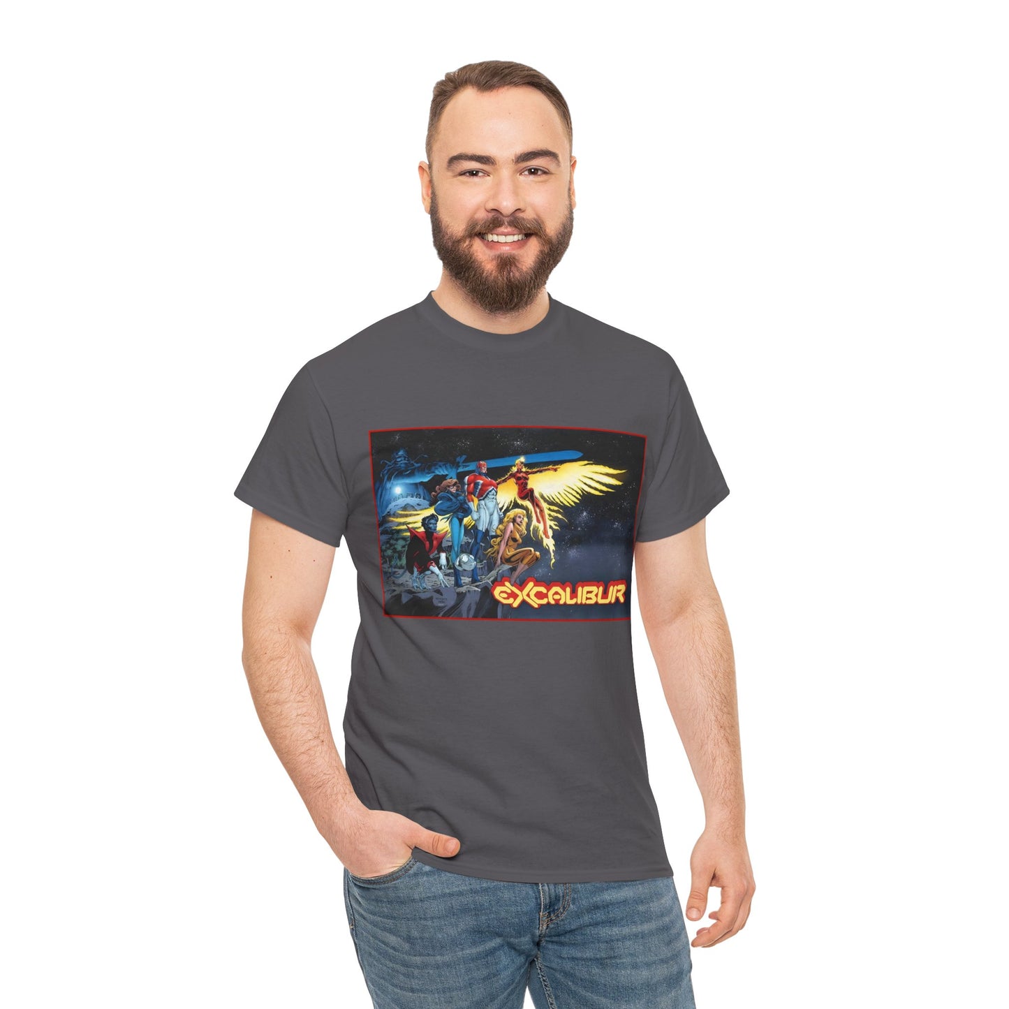 Excalibur T-Shirt - Alan David Art - Captain Britain, Nightcrawler, Shadowcat, Rachel Summers, Meggan - X-Men Series - UK Mutant Team - Marvel Comics