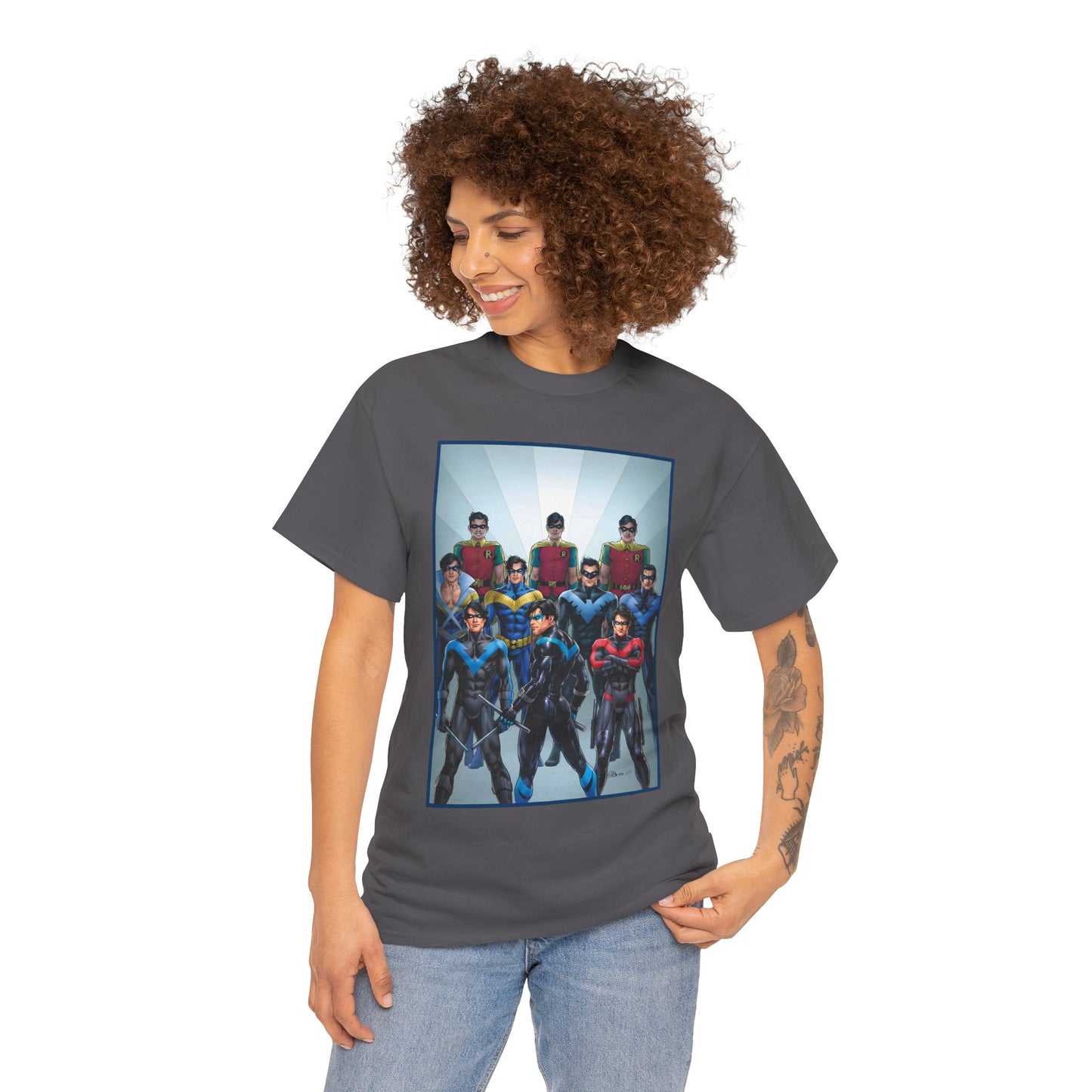 Nightwing Through the Ages T-Shirt - Nicola Scott Art - Dick Grayson, Robin the Boy Wonder - Batman Sidekick - New Teen Titans Leader - DC Comics