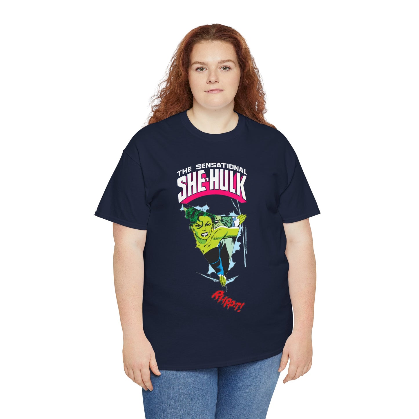 Sensational She-Hulk T-Shirt - John Byrne Art - Marvel Comics - Jennifer Walters - Ripping Through the Shirt - Fourth Wall