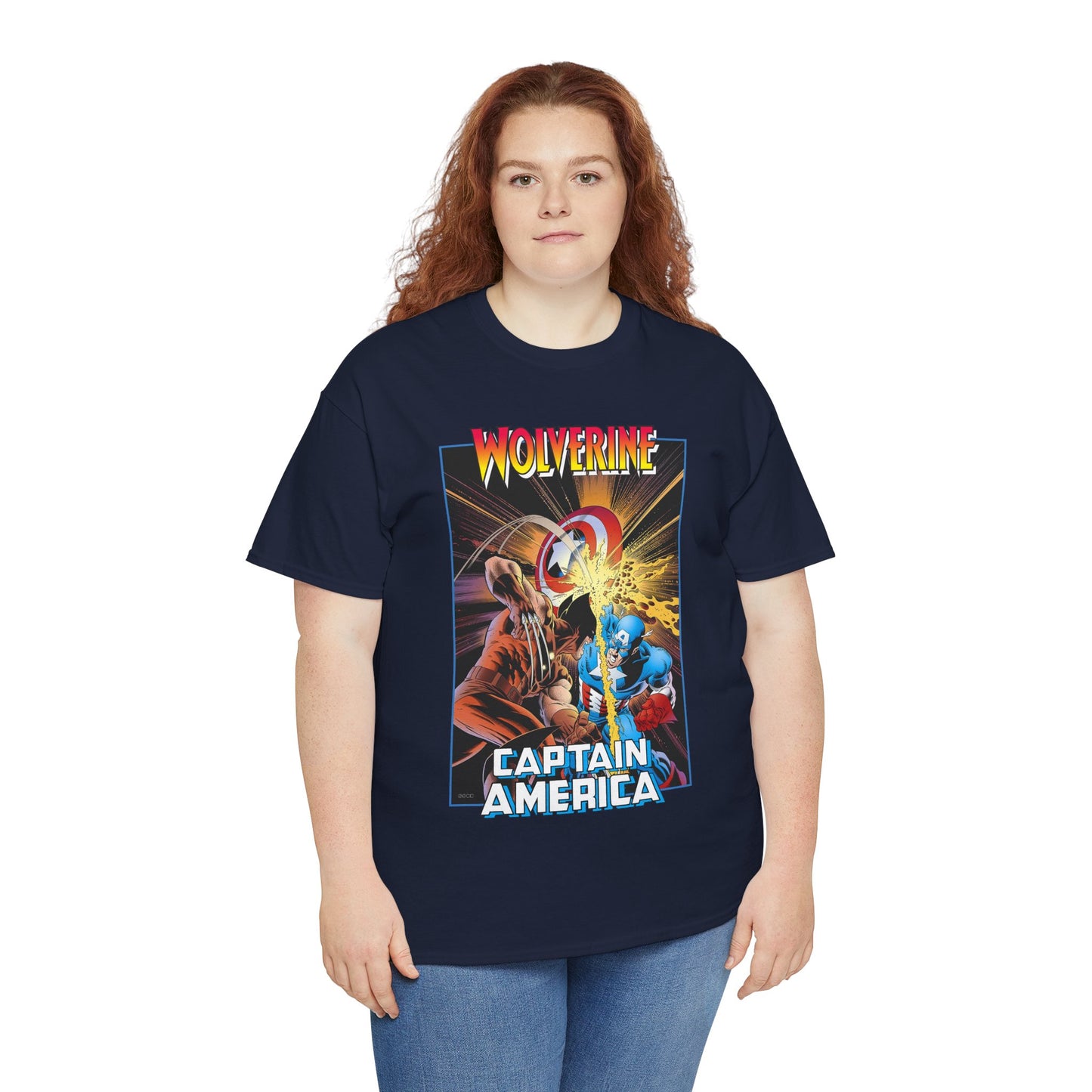 Wolverine Vs Captain America T-Shirt - Mike Zeck Classic Art - Marvel Comics