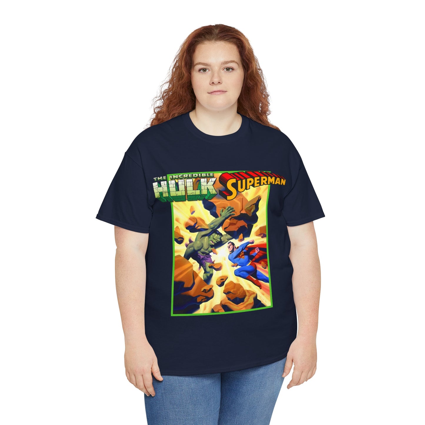 Incredible Hulk Vs Superman T-Shirt - Amazing Steve Rude Art - DC Comics & Marvel 90s Crossover - Bruce Banner, Clark Kent