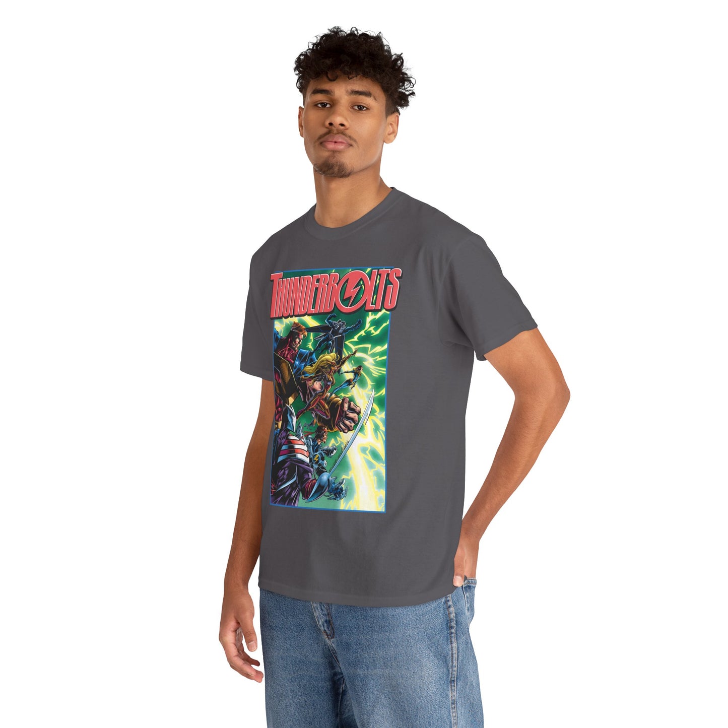 Thunderbolts T-Shirt - Amazing Mark Bagley Art - Citizen V, MACH-1, Atlas, Songbird, Fixer, Techno - Marvel Comics Characters - Avengers Connection