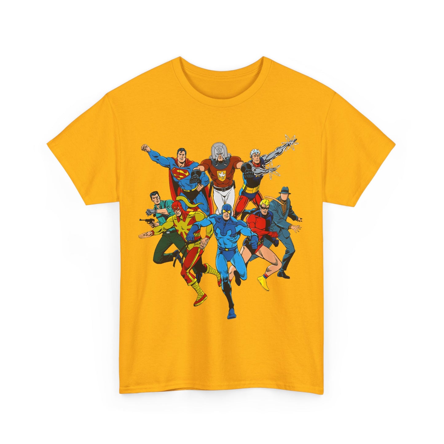 Charlton Characters T-Shirt - DC Comics - Captain Atom, Peacemaker, The Question, Blue Beetle, Judomaster