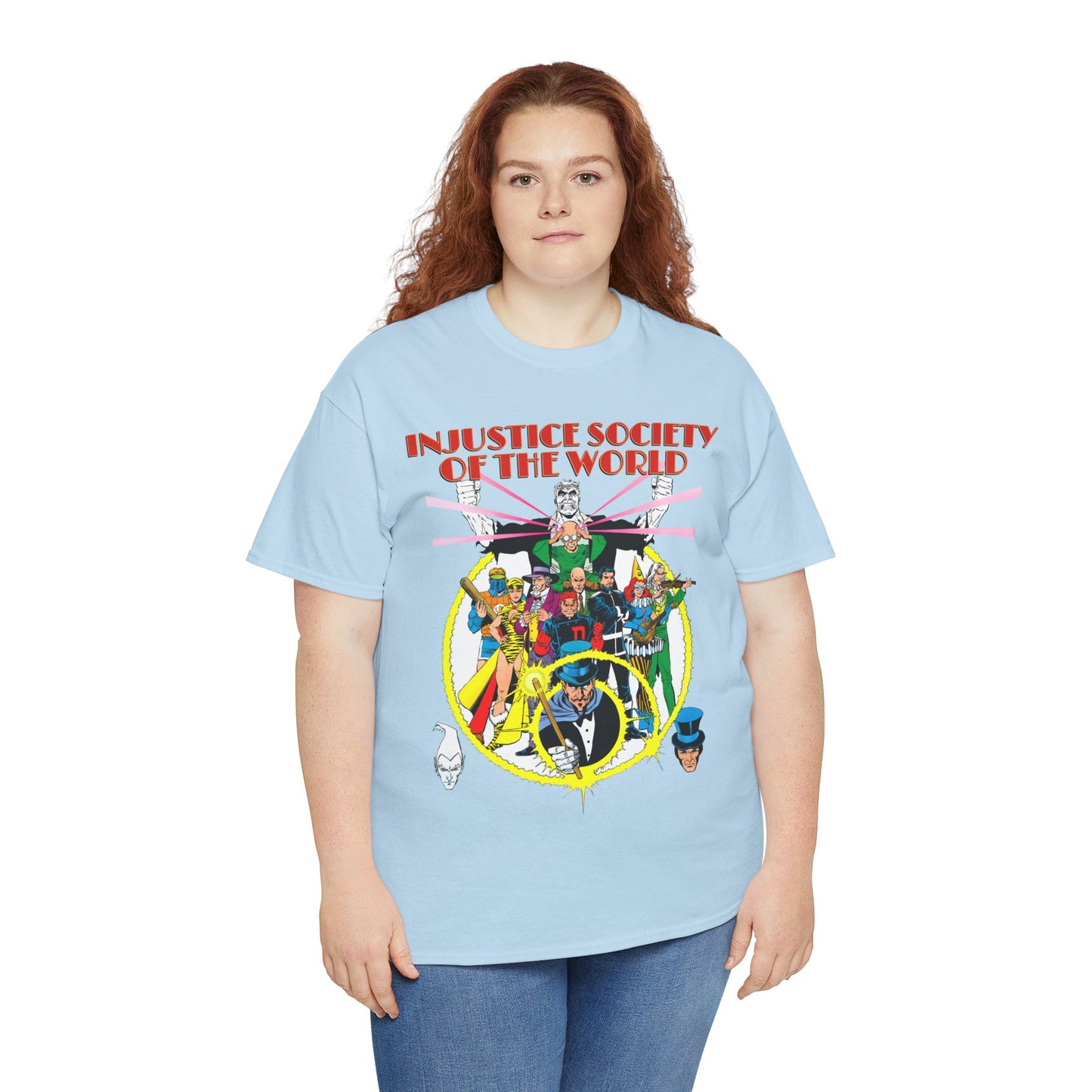 Injustice Society of America T-Shirt - George Perez Art - Justice Society/JSA Foes - Solomon Grundy, Huntress, Per Degaton, The Shade, Vandal Savage - DC Comics - Golden Age