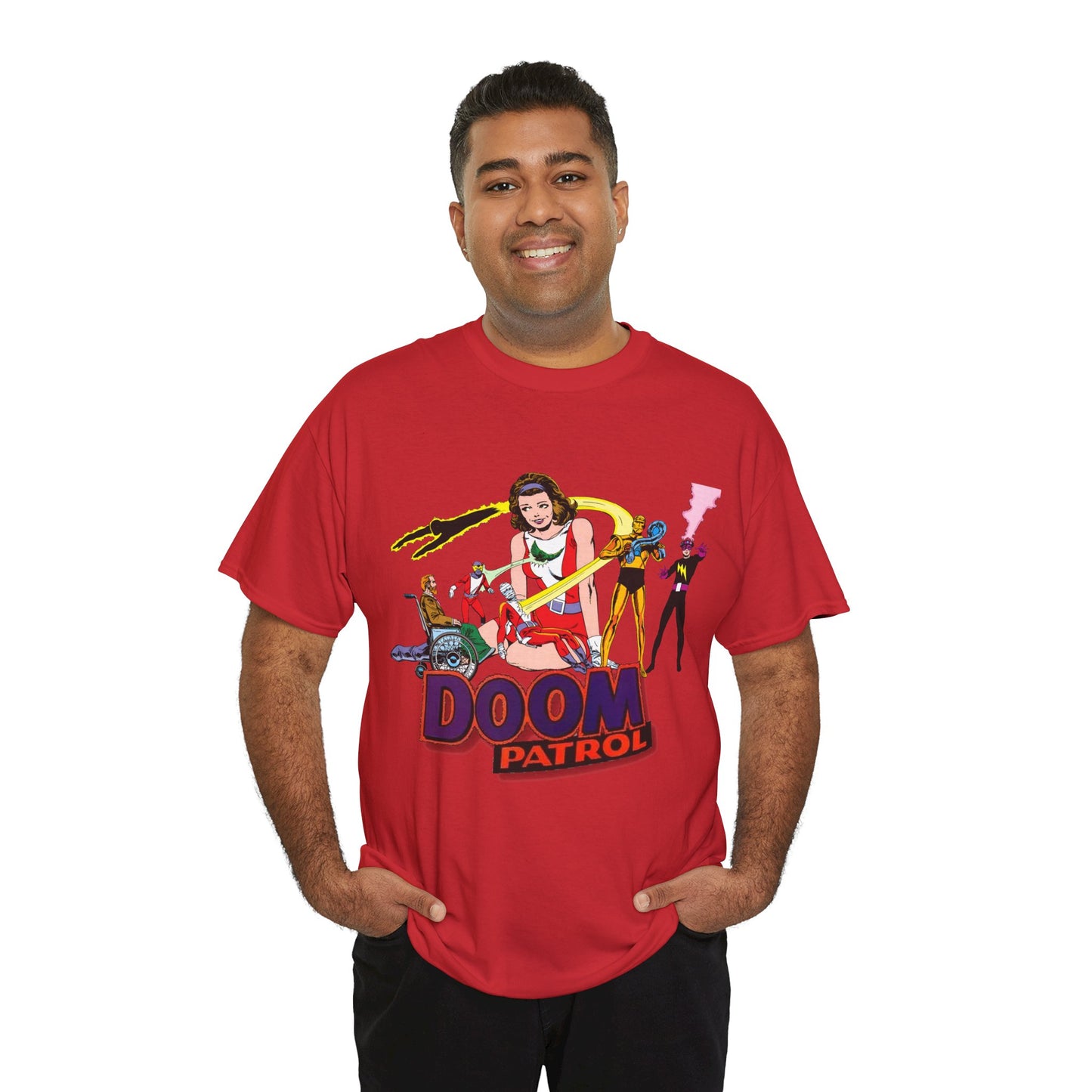 Doom Patrol T-Shirt - John Byrne Art - DC Comics Who's Who Art - Beast Boy, Robotman, Mento, Elasti-Girl, Negative Man, The Chief