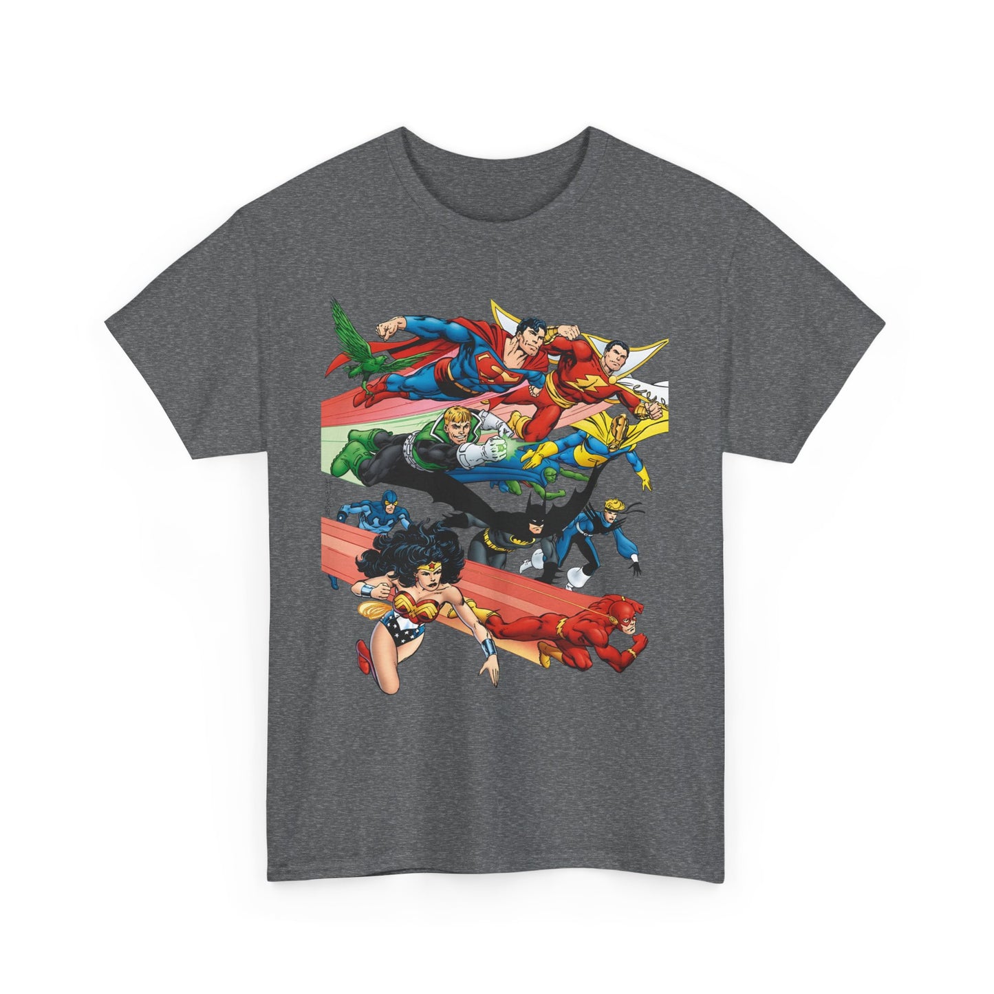 DC Legends T-Shirt - John Byrne Art - Superman, Dr Fate, Blue Beetle, Wonder Woman, Black Canary, Guy Gardner - DC Comics