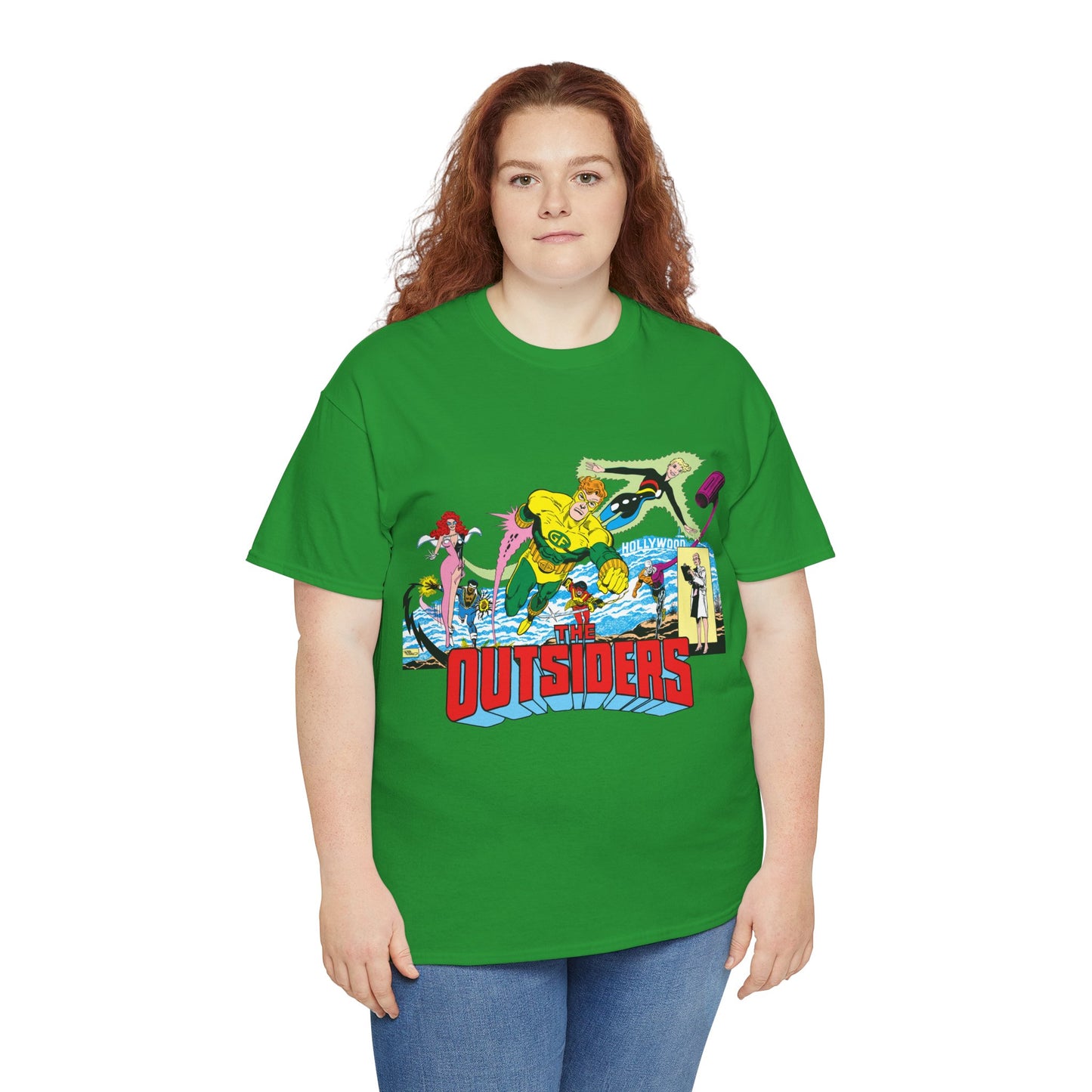 Outsiders T-Shirt - Amazing Jim Aparo Art - Black Lightning, Geo-Force, Katana, Metamorpho, Looker, Halo - DC Comics