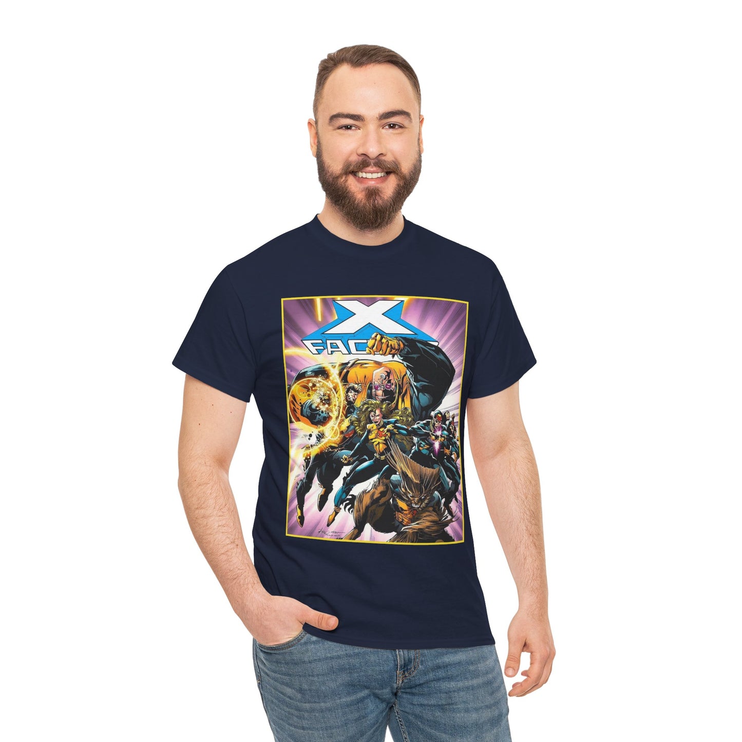 X-Factor T-Shirt - Larry Stroman Art - Polaris, Havok, Strong Guy, Jamie Madrox - X-Men Spin-Off - Mutant Heroes - Marvel Comics