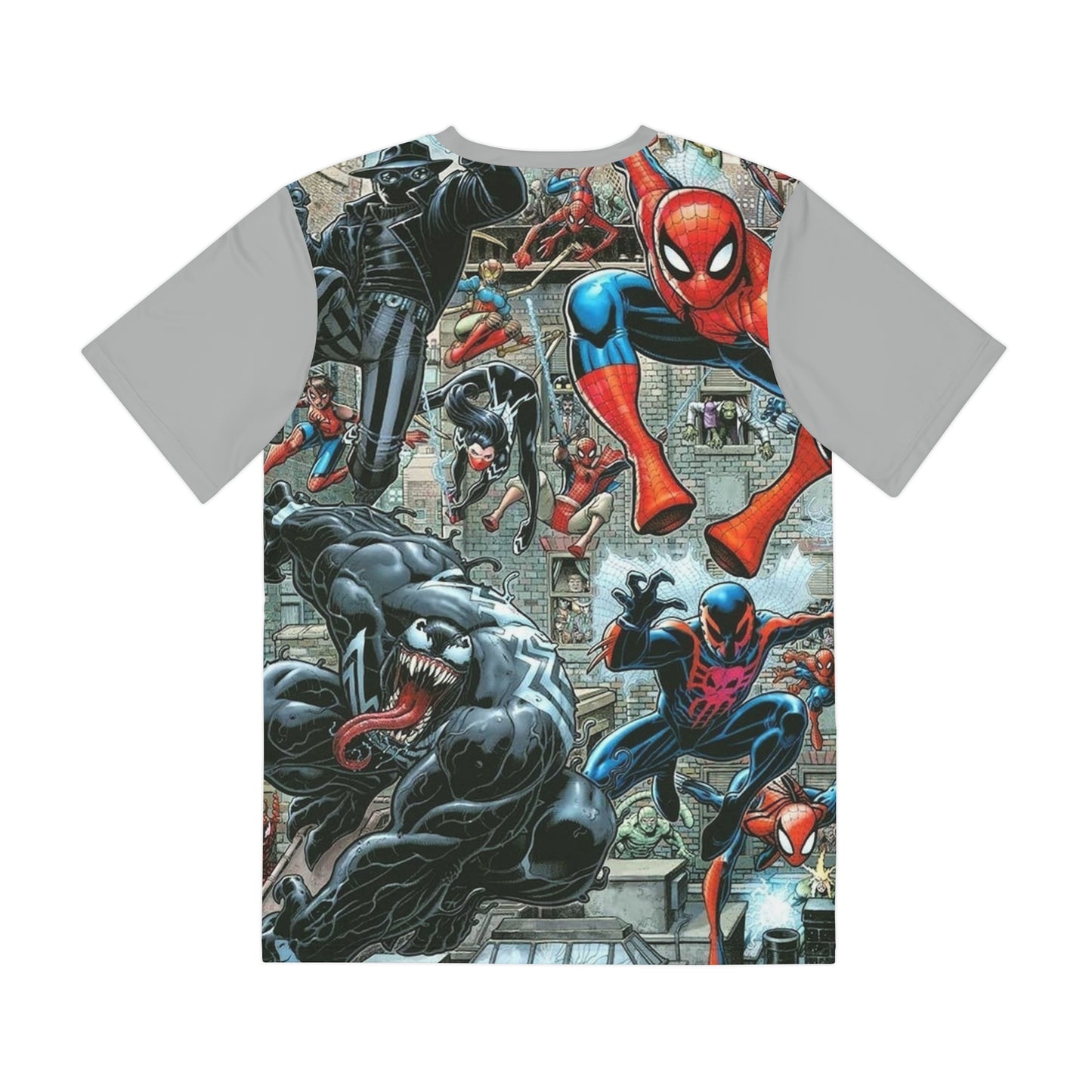 Spider-Verse All Over Print Tee (Polyester) - Miles Morales, Spider-Ham, Spider-Man 2099 - Marvel Comics