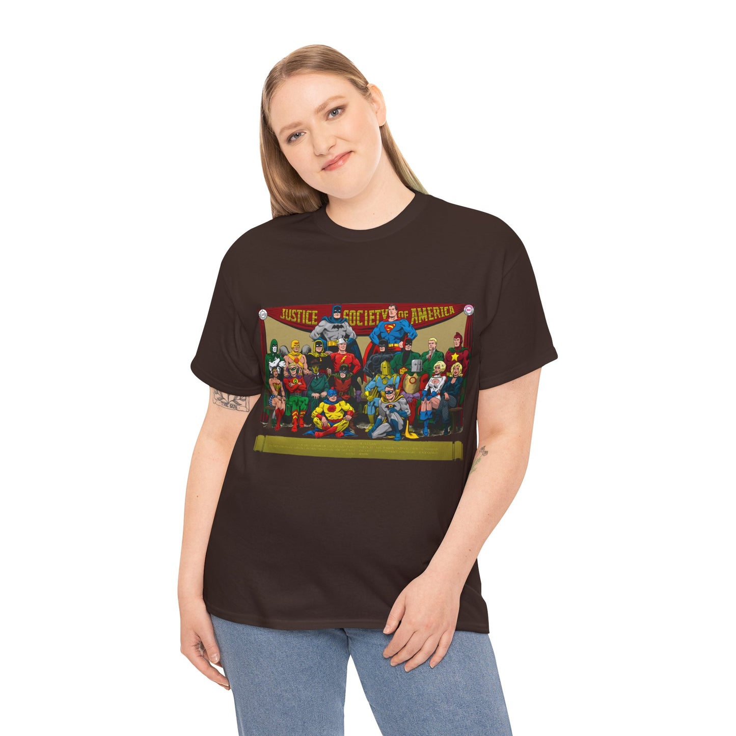 JSA T-Shirt - Sandman, Starman, Atom, Dr Fate, Mr Terrific, Flash, Green Lantern - DC Comics - Justice Society of America - Golden Age
