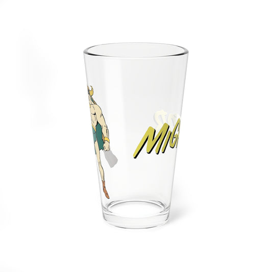 Mighty Mightor Pint Glass, 16oz - Hanna-Barbera Saturday Morning Cartoon - Tor & Tog - 1960s Hero