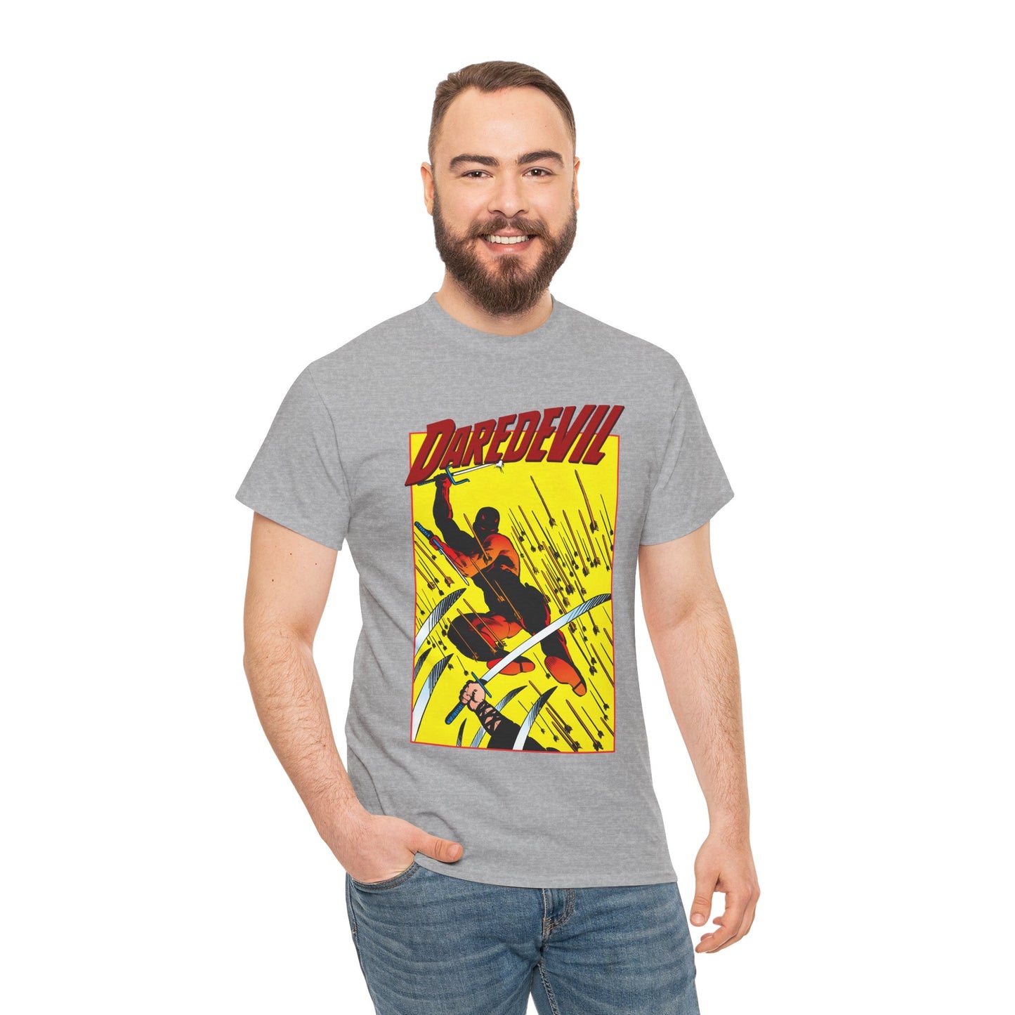 Daredevil T-Shirt - Frank Miller Art - Matt Murdock - Ninja Arrow Attack - 1980s Classic Story - Marvel Comics
