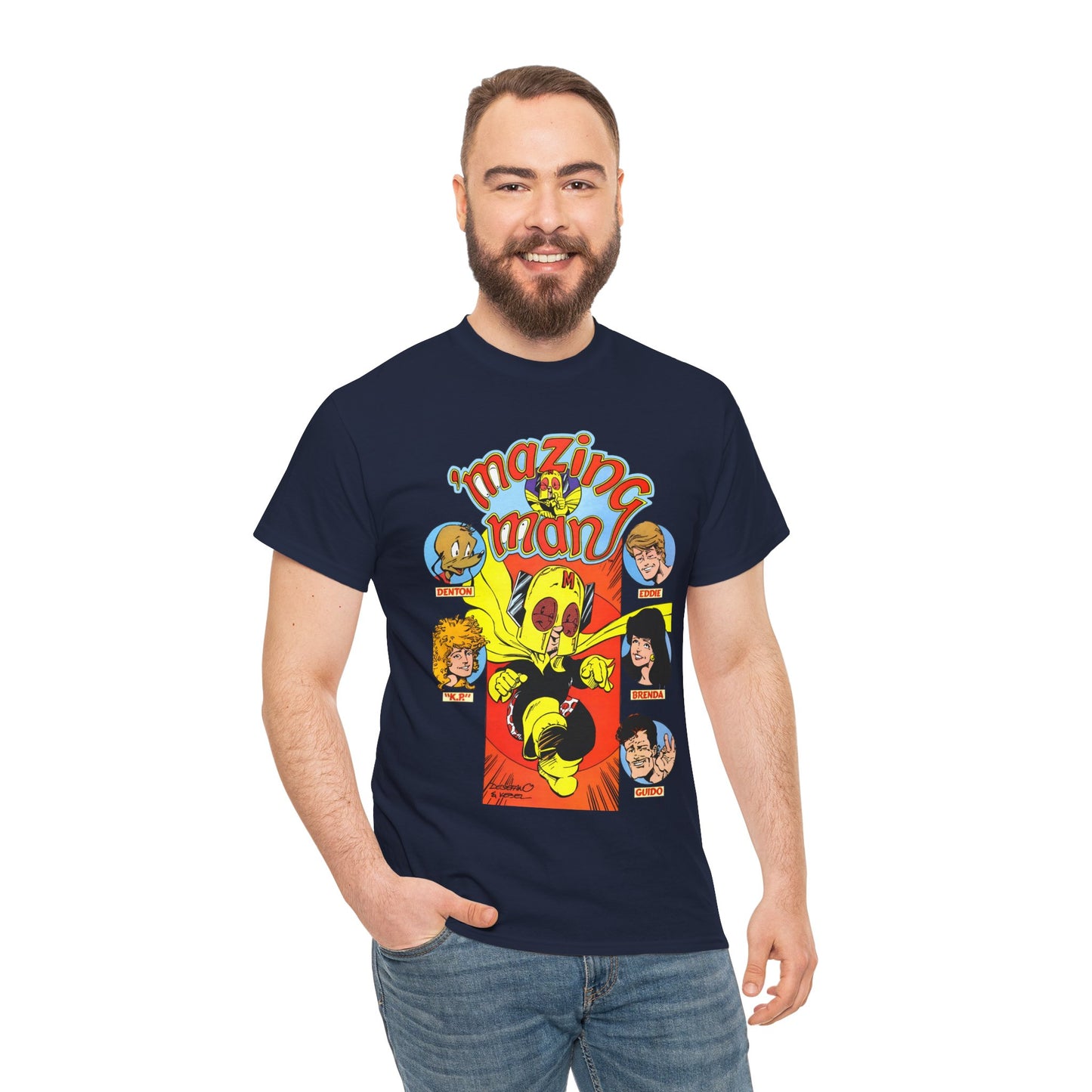 'Mazing Man T-Shirt - DeStefano & Kesel Art - Funny 1980s Comic Series - DC Comics
