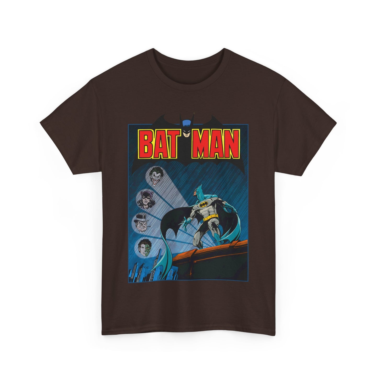 Batman T-Shirt - DC Comics - Catwoman, Joker, Two-Face, Penguin - Bronze Age Art - Gotham City