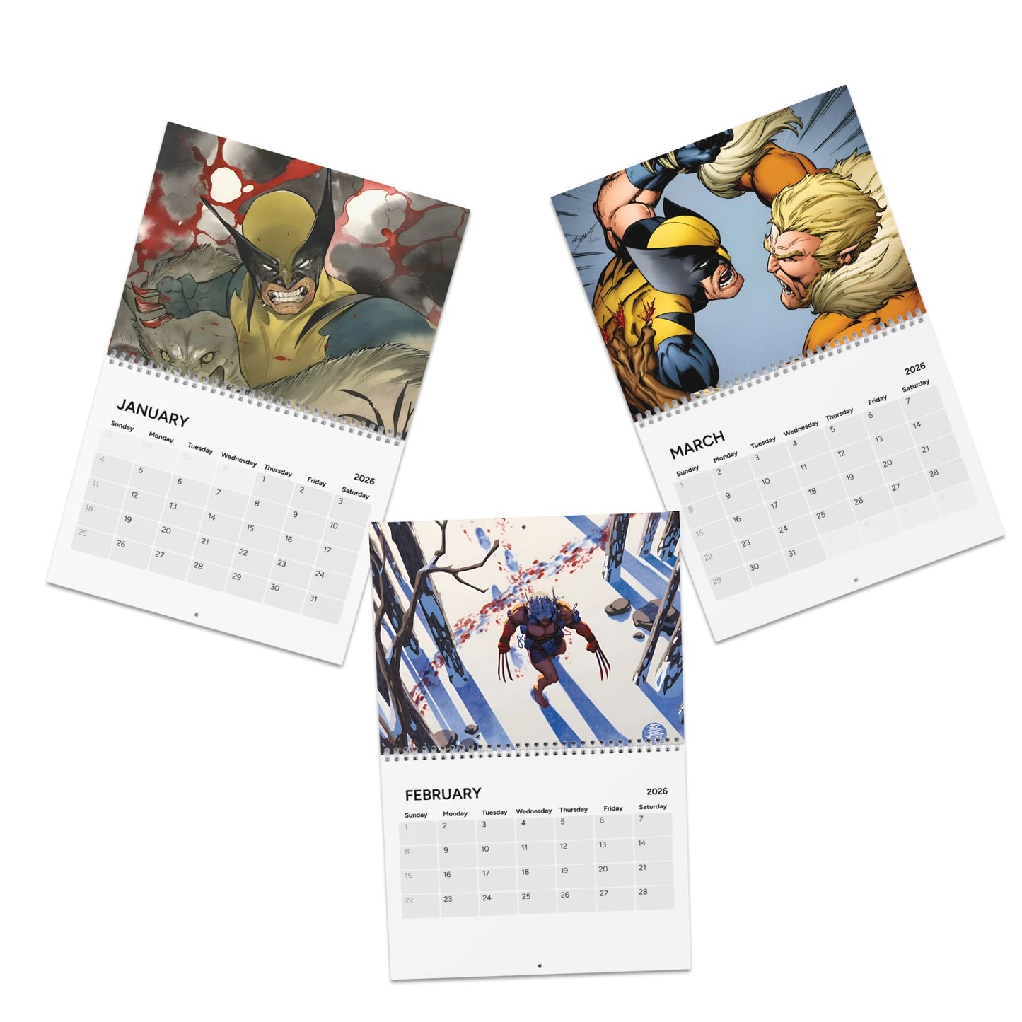 Wolverine Calendar (2026) - X-Men Member/Leader - Marvel Comics - Logan