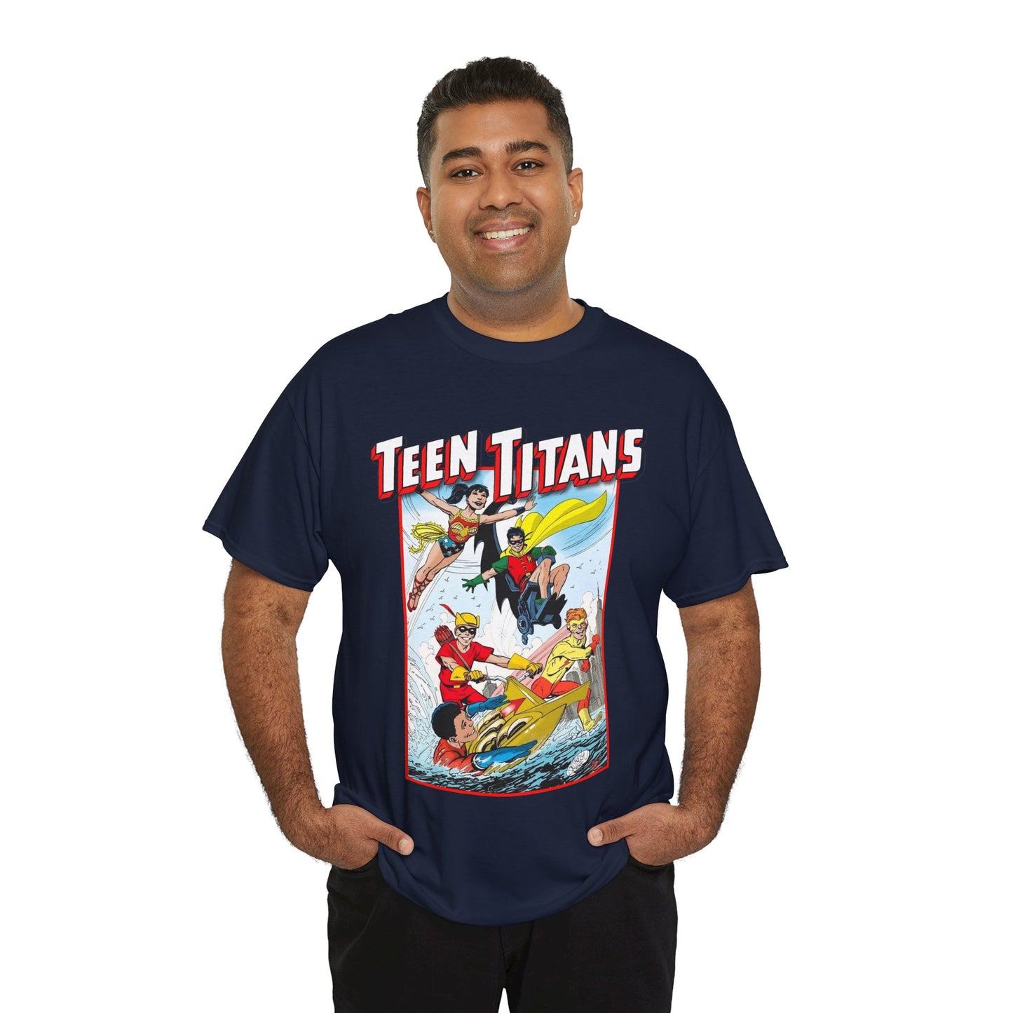 Teen Titans T-Shirt - John Byrne Art - Robin, Wonder Girl, Kid Flash, Speedy, Aqualad - DC Comics