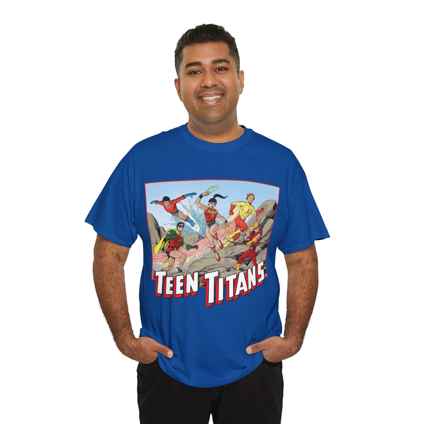 Teen Titans T-Shirt - Tom Grummett Art - Robin, Wonder Girl, Kid Flash, Speedy, Aqualad - DC Comics