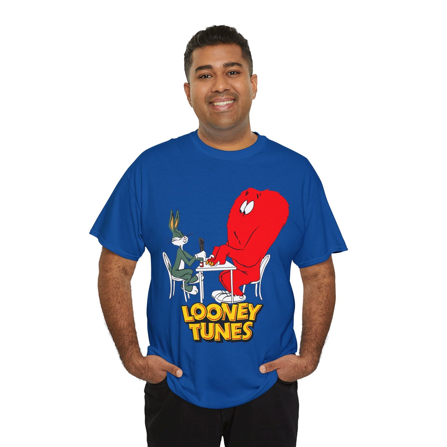 Bugs Bunny & Gossamer T-Shirt - Looney Tunes Cartoon - Popular Halloween Monster Getting a Manicure - Funny, Humorous Image