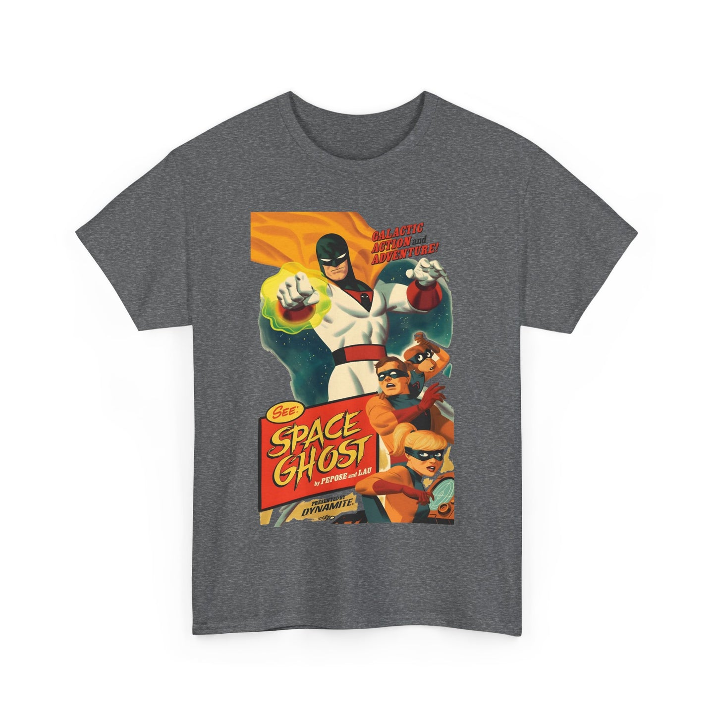 Space Ghost T-Shirt - Frank Cho Art - Jan, Jace & Blip - Movie Poster Style Artwork - Alex Toth Creation - Hanna-Barbera Cartoon