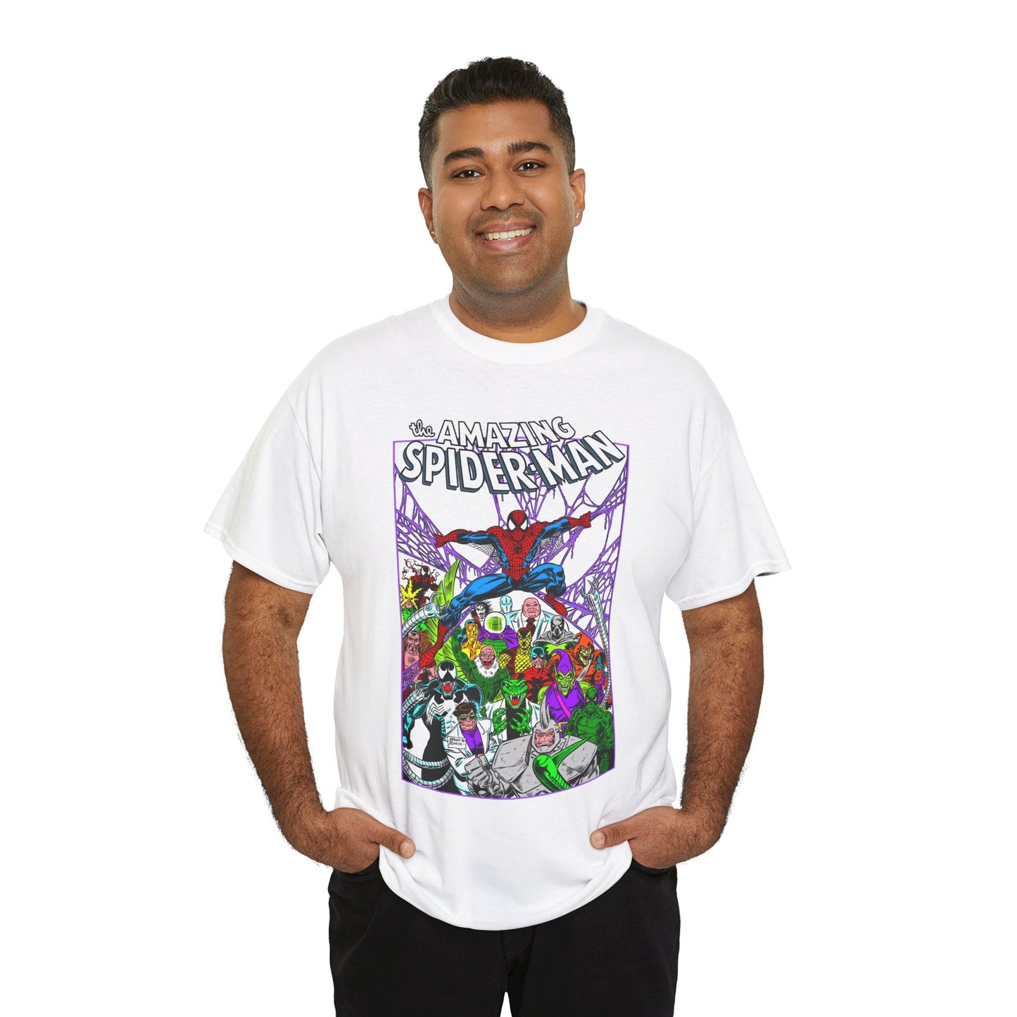 Amazing Spider-Man T-Shirt - Mark Bagley Art - Venom, Green Goblin, Rhino, Doctor Octopus, Kingpin, Carnage - Marvel Comics