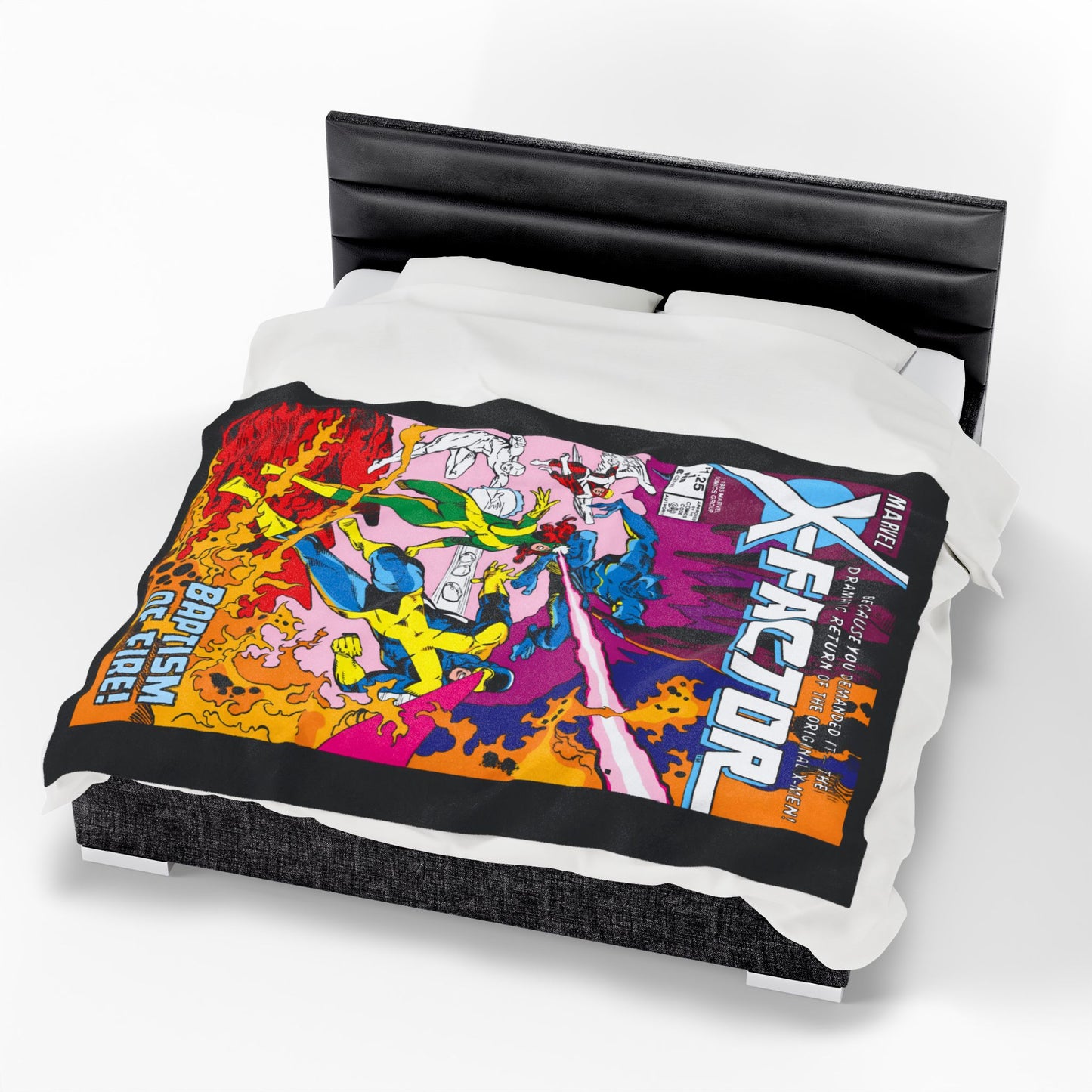 X-Factor Plush Blanket 60x80" - Cyclops, Jean Grey, Beast, Angel, Iceman - X-Men Spin-Off - Marvel Comics