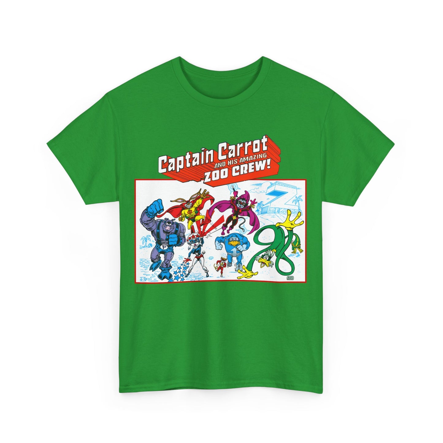 Captain Carrot & His Amazing Zoo Crew T-Shirt - DC Comics Series - Funny Animal Retro 1980s - Pig-Iron, Yankee Poodle, Rubberduck