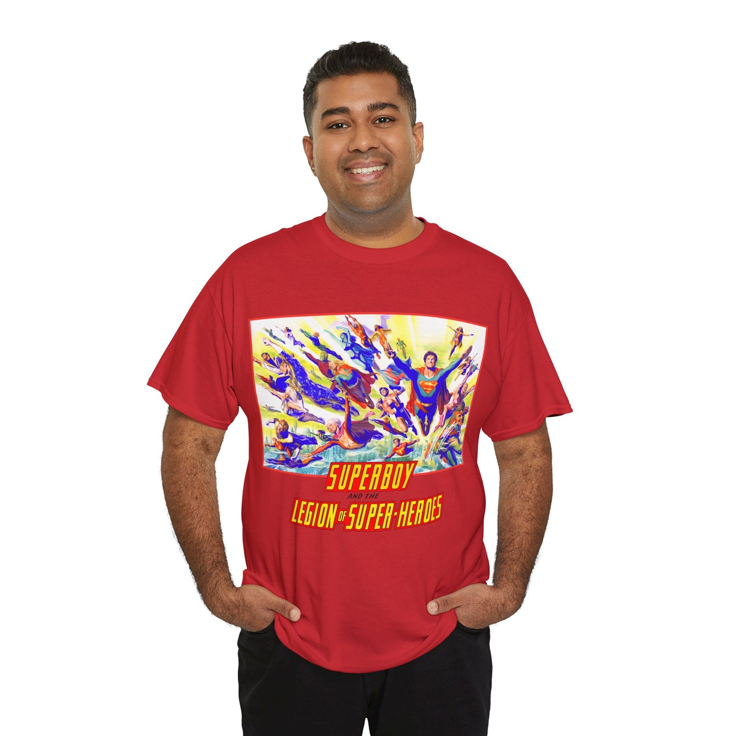 Superboy & Legion of Super-Heroes T-Shirt - Alex Ross Art - Saturn Girl, Brainiac 5, Lightning Lad, Shadow Lass, Dawnstar, Karate Kid - DC Comics