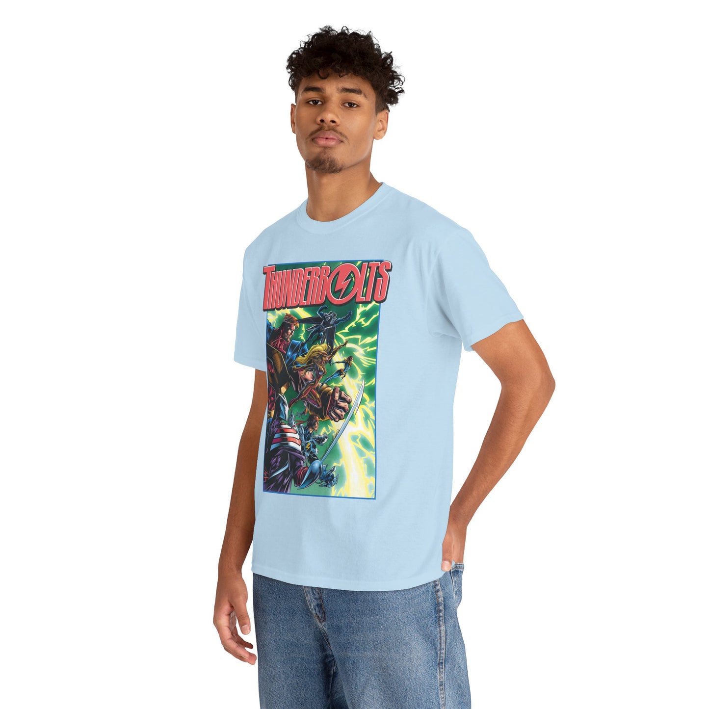 Thunderbolts T-Shirt - Amazing Mark Bagley Art - Citizen V, MACH-1, Atlas, Songbird, Fixer, Techno - Marvel Comics Characters - Avengers Connection