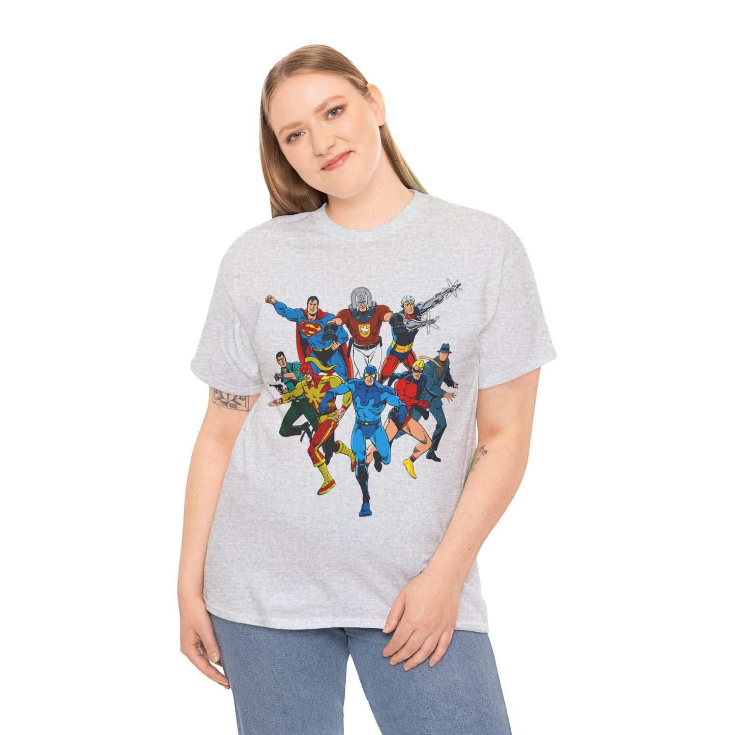 Charlton Characters T-Shirt - DC Comics - Captain Atom, Peacemaker, The Question, Blue Beetle, Judomaster