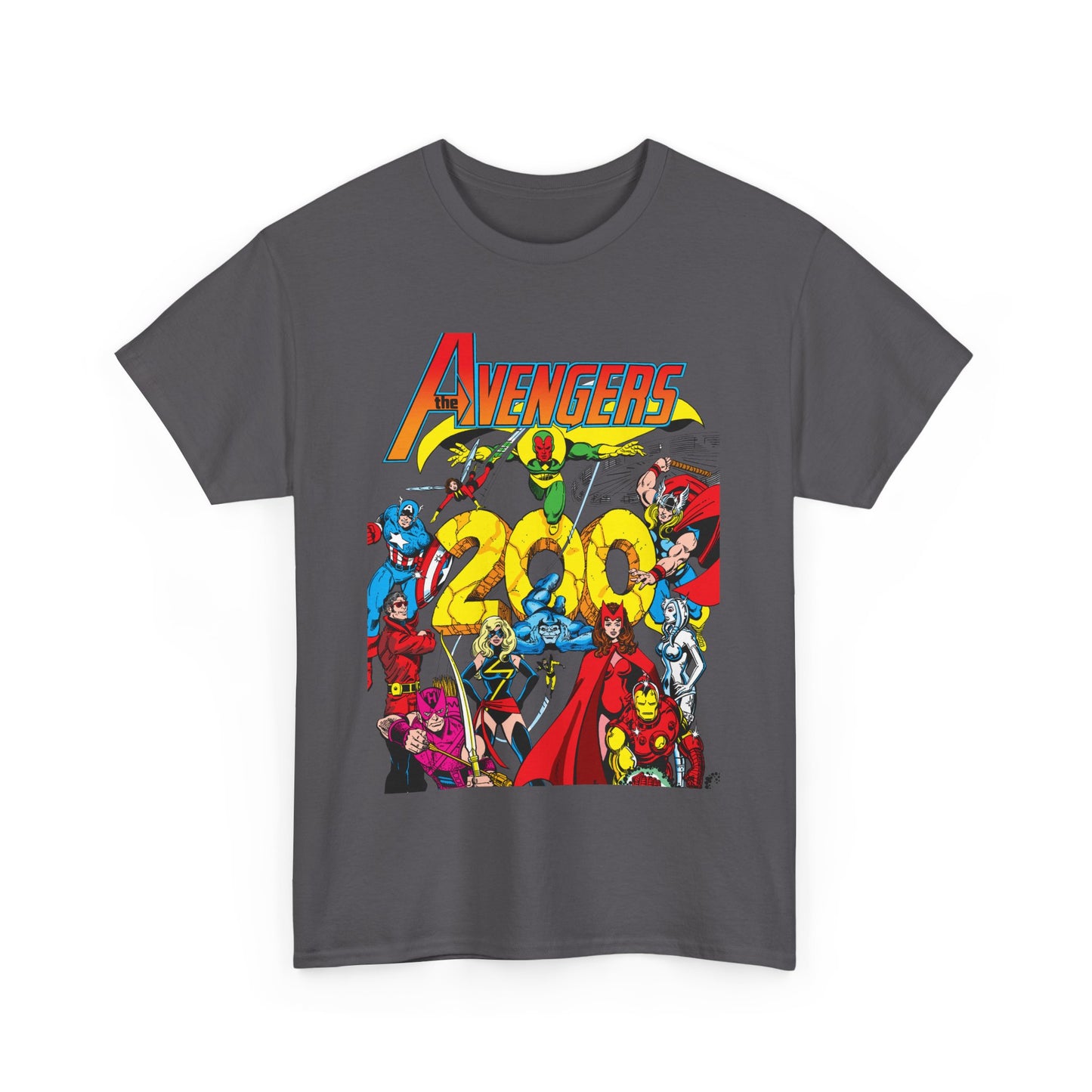 Avengers T-Shirt - George Perez Art - #200 Cover - Thor, Scarlet Witch, Iron Man, Vision, Hawkeye, Beast, Jocasta, Wasp, Captain America, Wonder Man
