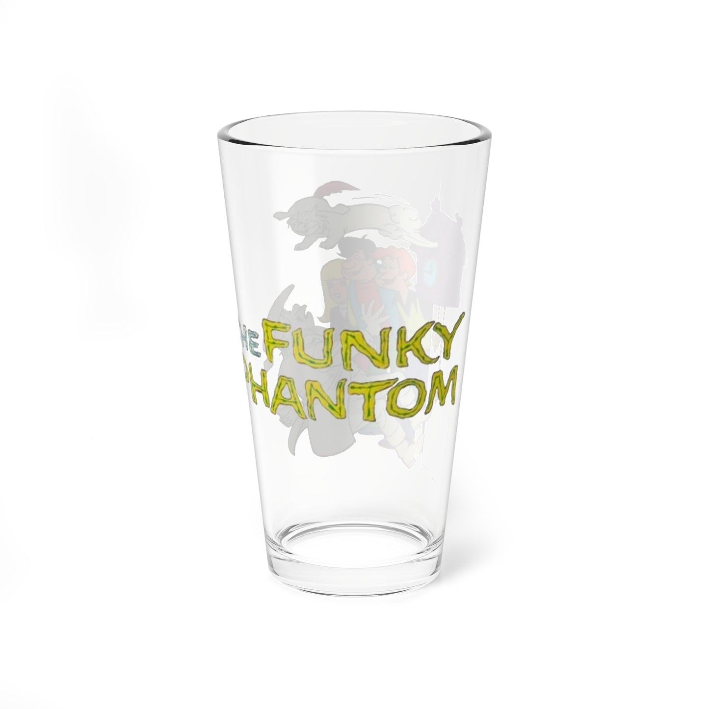 Funky Phantom Pint Glass, 16oz - Mudsy & Boo - Skip Gilroy, April Stewart, Augie Anderson, Elmo - Hanna-Barbera Saturday Morning Cartoon