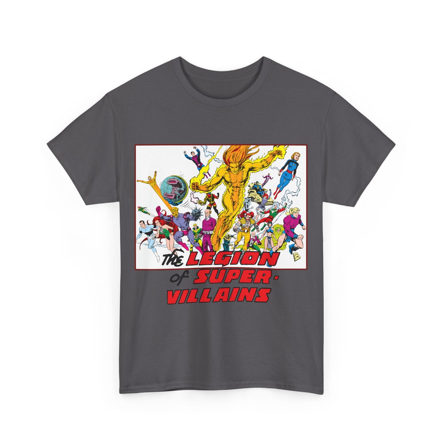 Legion of Super-Villains T-Shirt - Steve Lightle Art - LOSH, Legion of Super-Heroes Foes - Saturn Queen, Tyr, Lightning Lord, Spider Girl, Cosmic King, Nemesis Kid - DC Comics