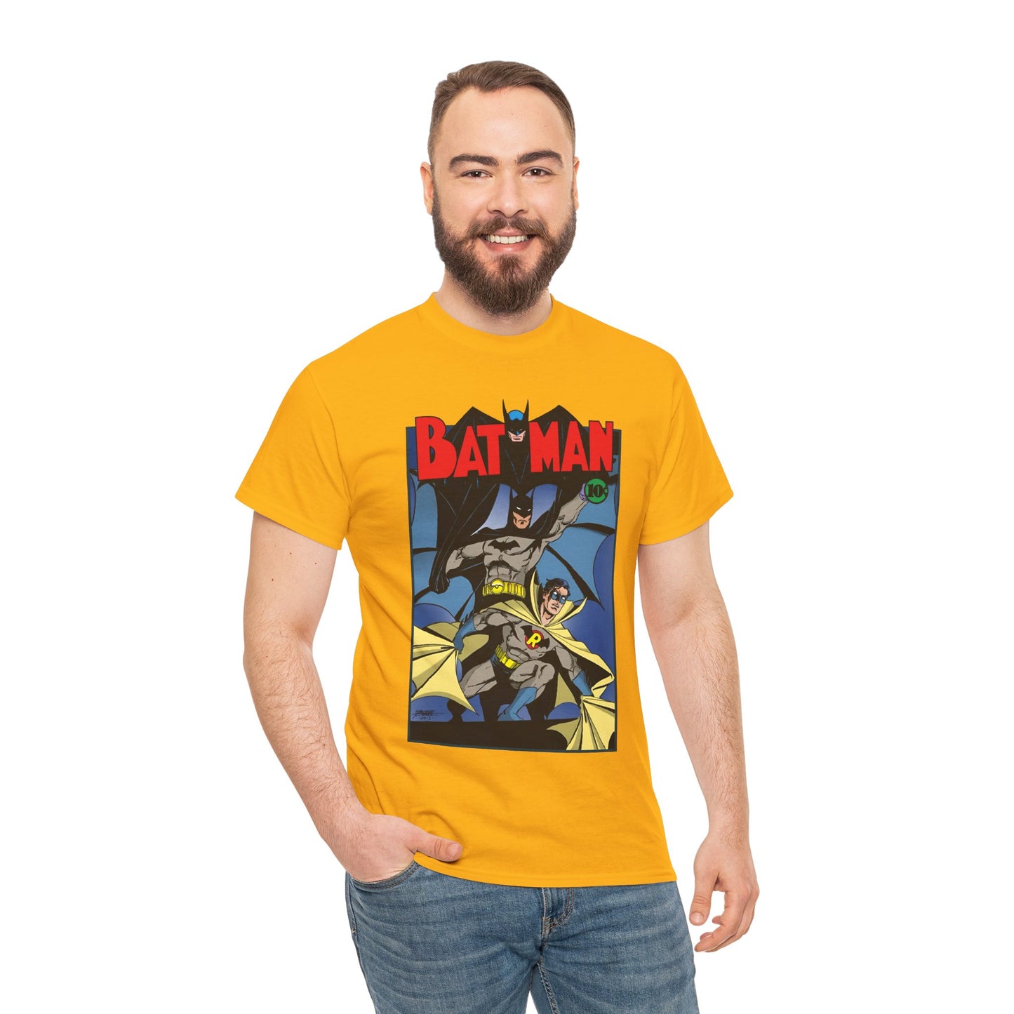 Batman & Robin T-Shirt - George Perez Art - Earth 2 - DC Comics - Golden Age JSA - Bruce Wayne & Dick Grayson