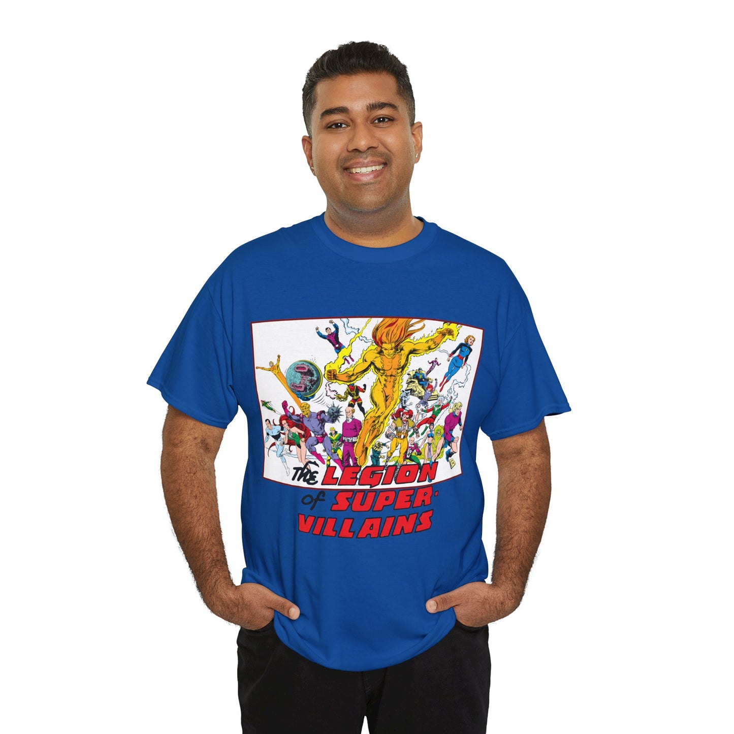 Legion of Super-Villains T-Shirt - Steve Lightle Art - LOSH, Legion of Super-Heroes Foes - Saturn Queen, Tyr, Lightning Lord, Spider Girl, Cosmic King, Nemesis Kid - DC Comics