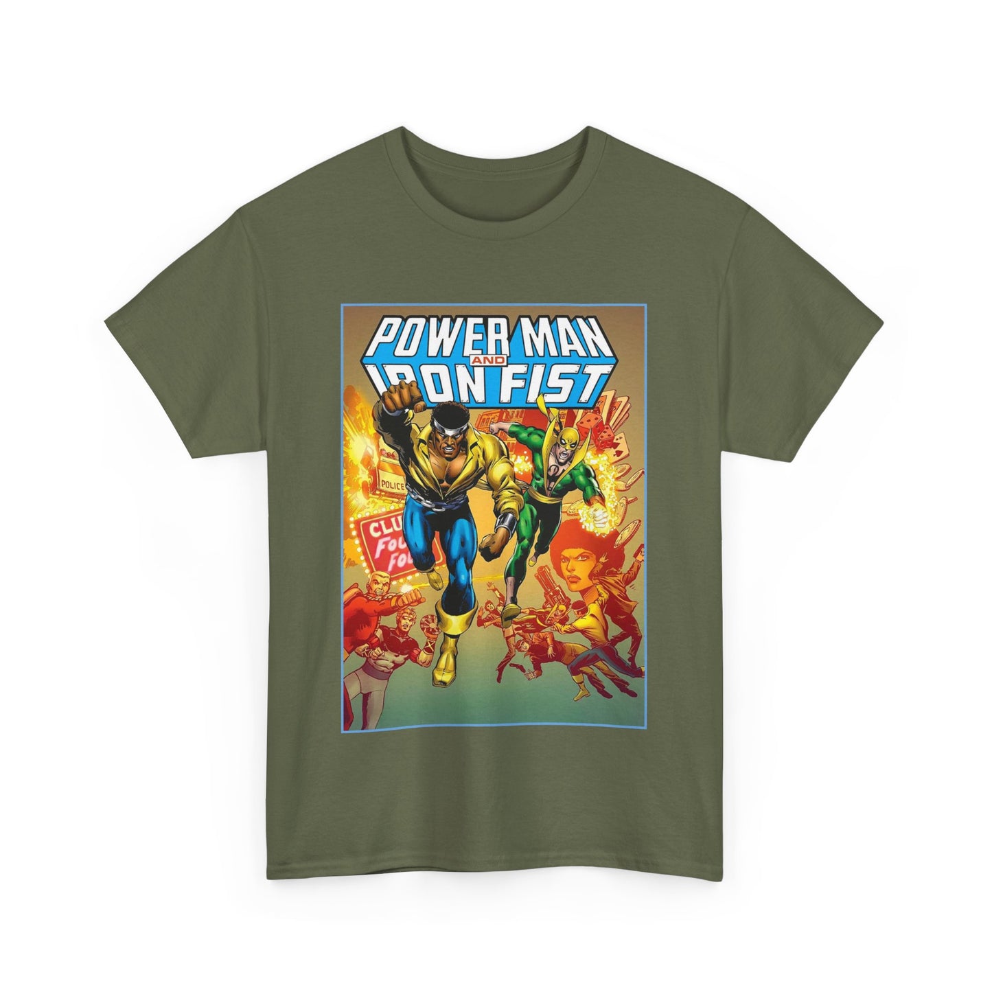 Power Man & Iron Fist T-Shirt - Luke Cage & Danny Rand - Popular Marvel Comics 1970s Series - Heroes for Hire - Great Retro Art