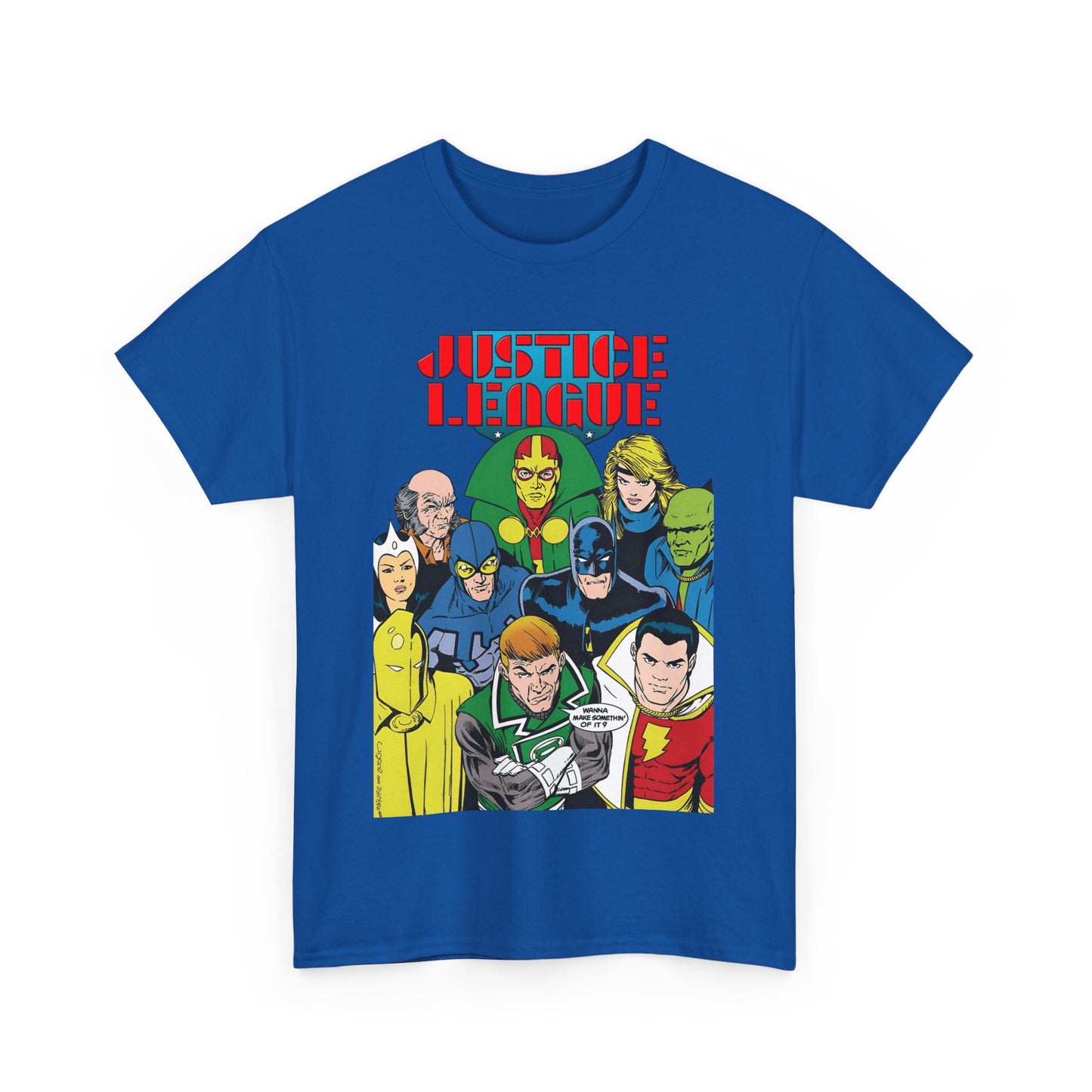 Justice League International T-Shirt - Kevin Maguire Art - JLI - DC Comics - Blue Beetle, Dr Fate, Batman, Mr Miracle, Martian Manhunter - Guy Gardner