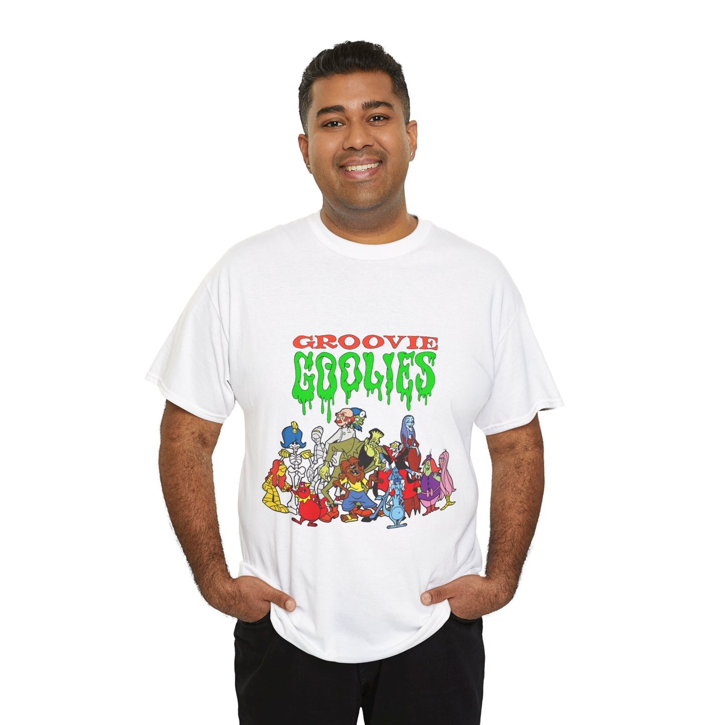 Groovie Goolies T-Shirt - The Monster Trio (Drac, Frankie, Wolfie) - Hagatha, Bella La Ghostly, Boneapart, Mummy - Horrible Hall on Horrible Drive - Filmation Cartoon