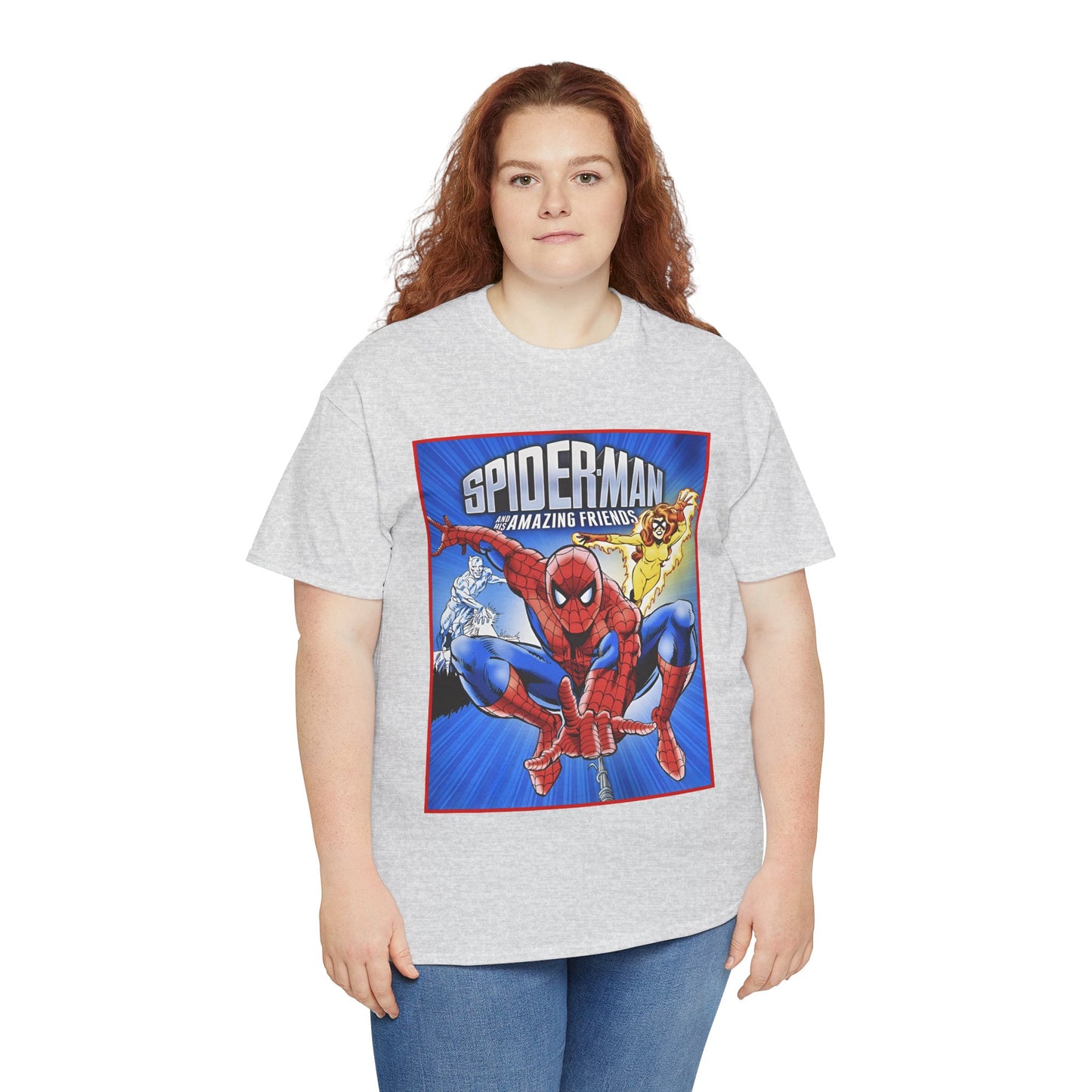 Spider-Man & His Amazing Friends T-Shirt - Firestar, Iceman - Popular 1980s Saturday Morning Cartoon - Marvel Comics