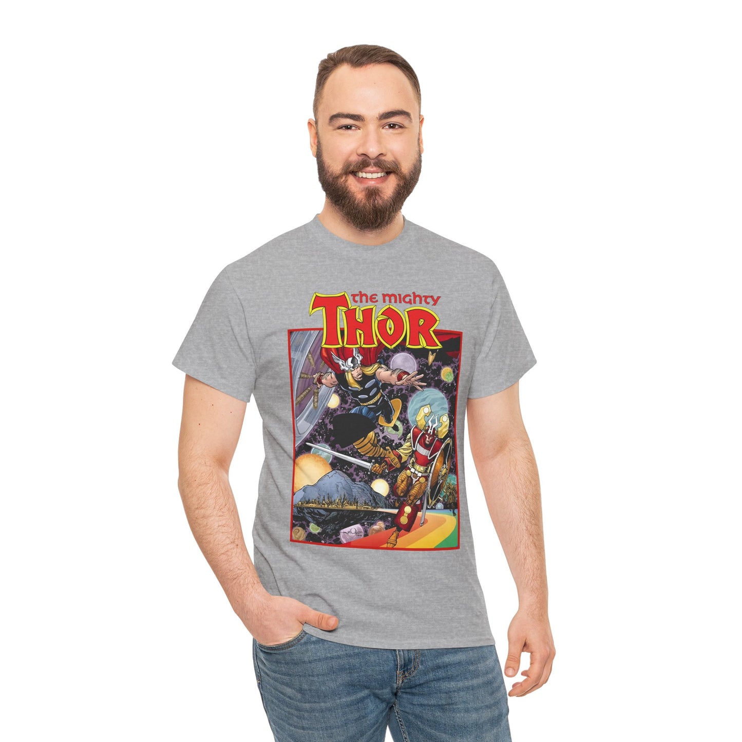Mighty Thor T-Shirt - Walt Simonson Art - Asgard, Bifröst - God of Thunder - Marvel Comics