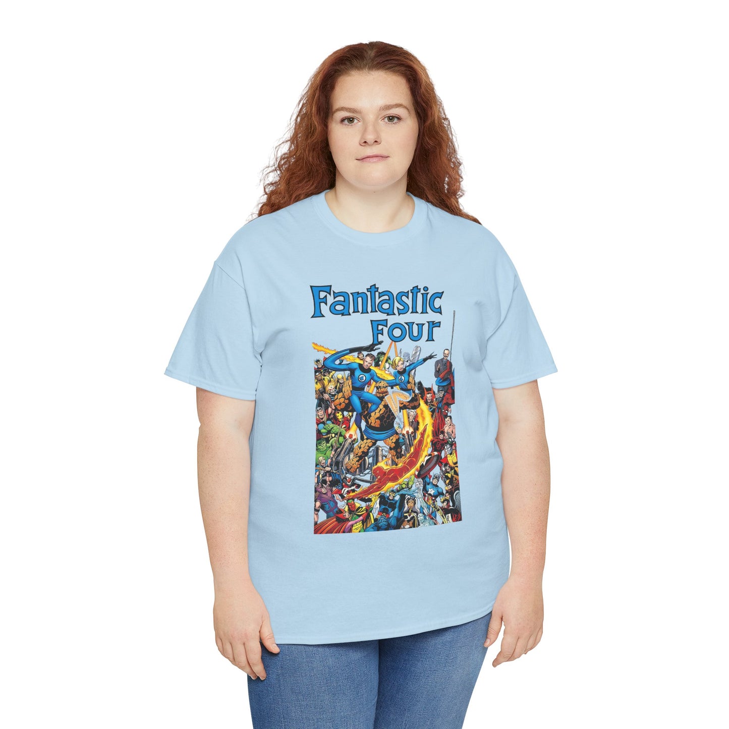 Fantastic Four T-Shirt - Classic John Byrne Art - Popular Marvel Comics Characters - Human Torch, The Thing, Invisible Woman, Reed Richards - 2025 MCU Movie