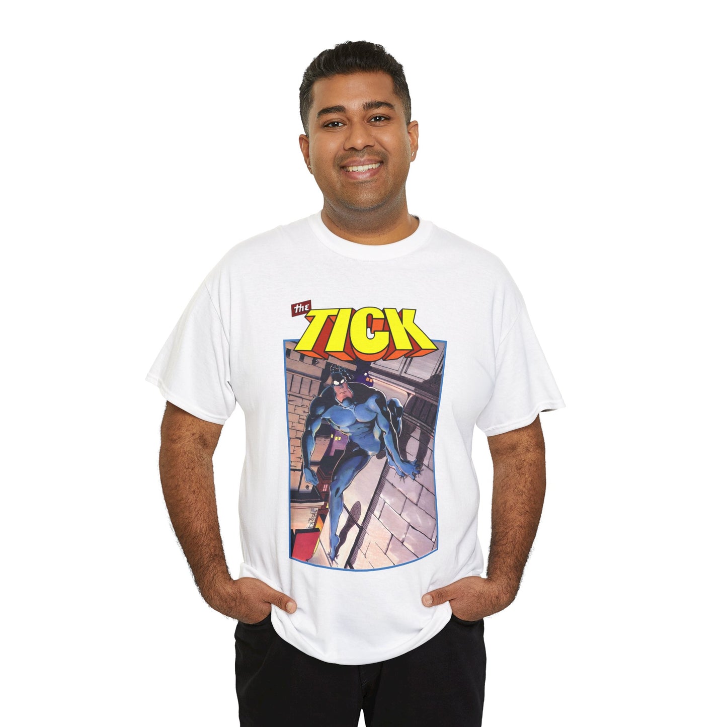 The Tick T-Shirt - Ben Edlund Creation - Popular 1980s Superhero