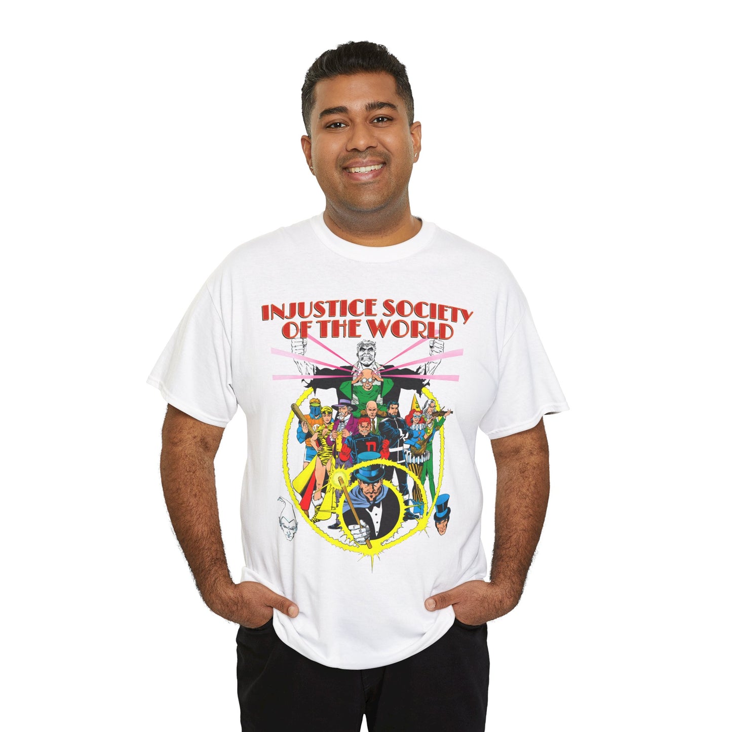 Injustice Society of America T-Shirt - George Perez Art - Justice Society/JSA Foes - Solomon Grundy, Huntress, Per Degaton, The Shade, Vandal Savage - DC Comics - Golden Age