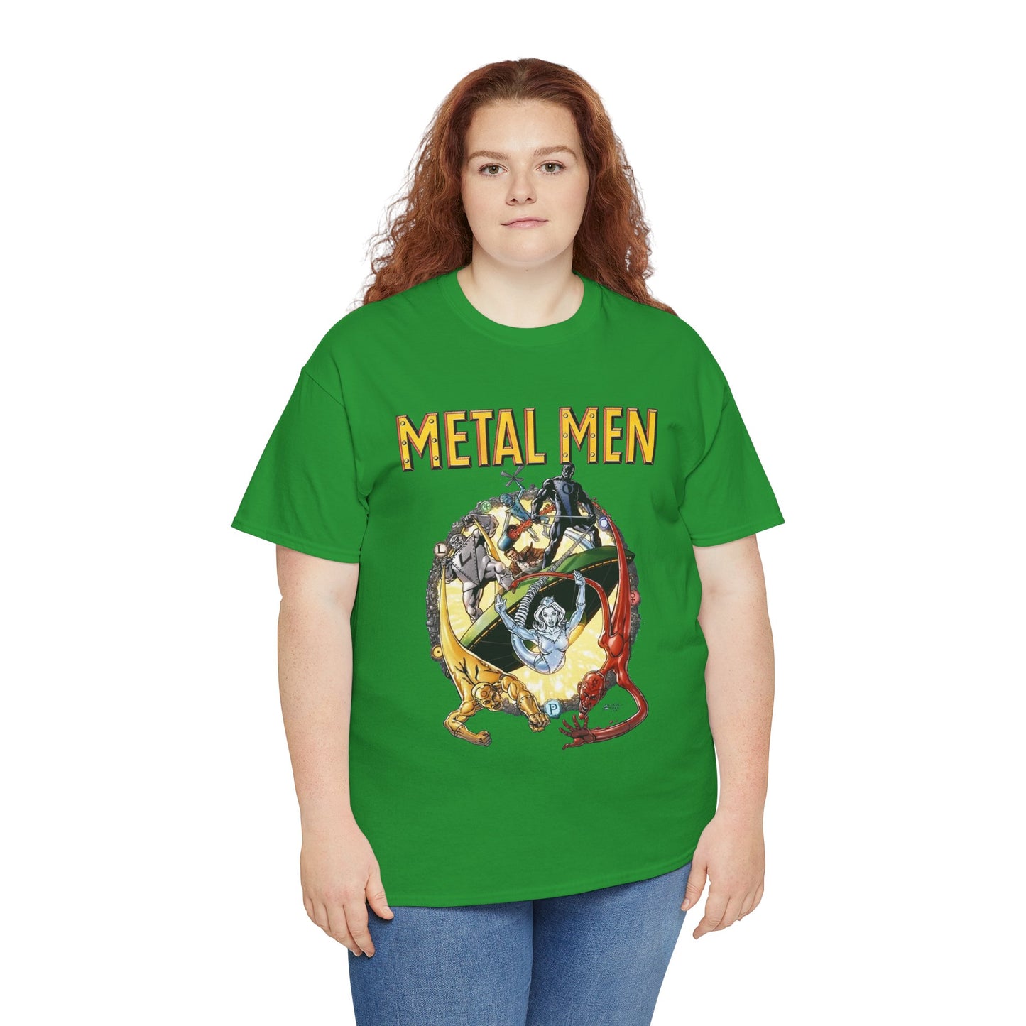 Metal Men T-Shirt - George Perez Art - DC Comics - Classic Silver Age Team - Mercury, Iron, Tin, Gold