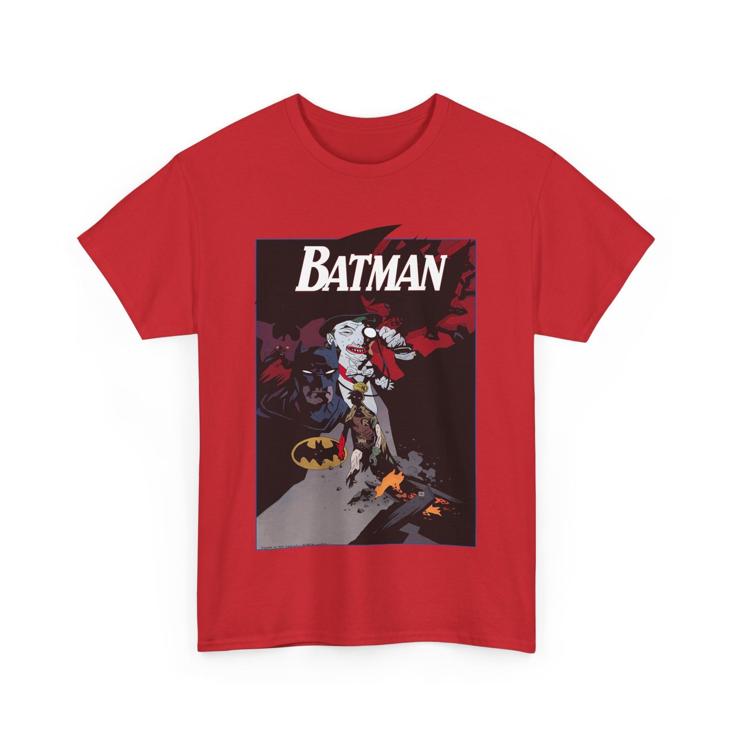 Batman T-Shirt - Mike Mignola Art - Death in the Family Storyline - Joker & Robin (Jason Todd) - DC Comics