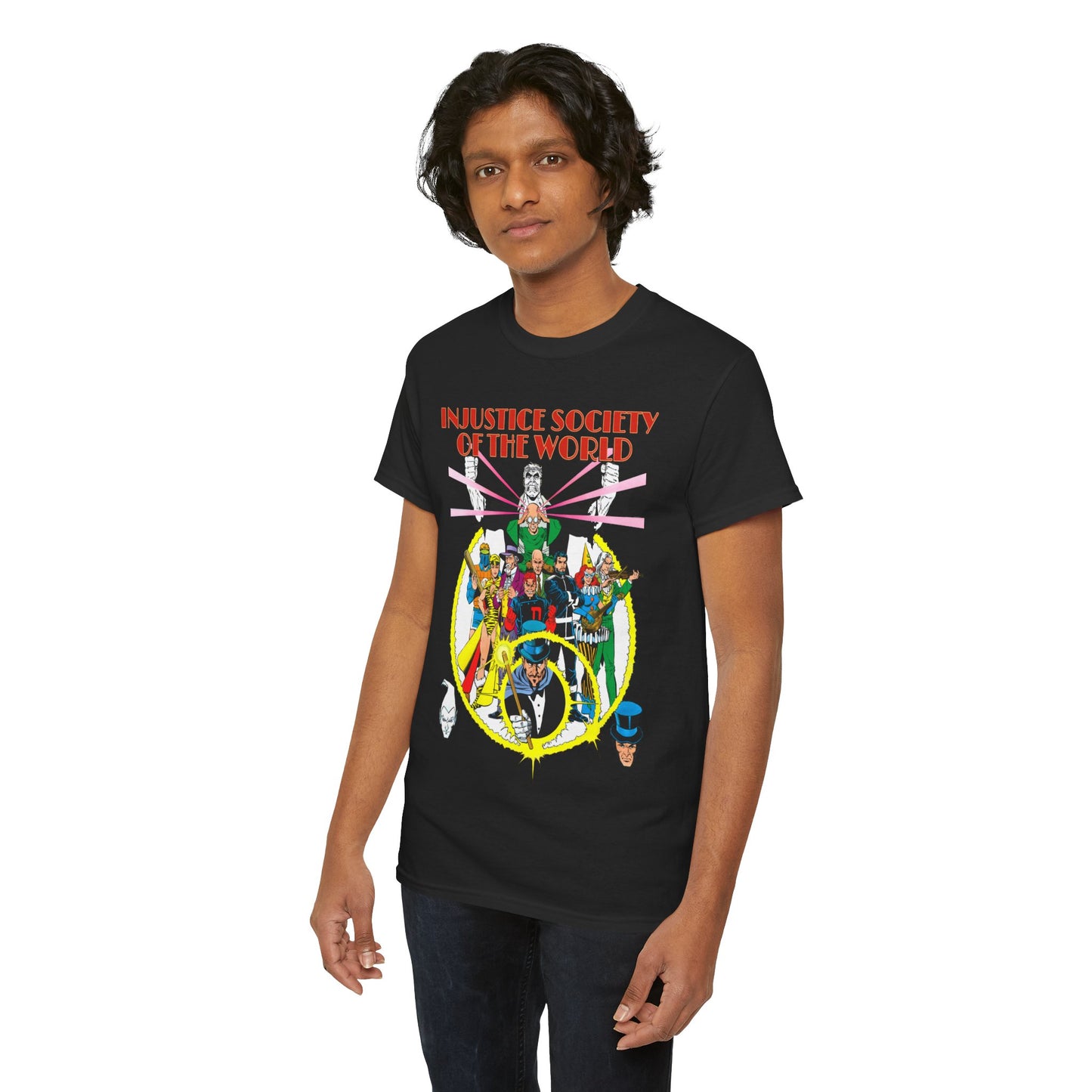 Injustice Society of America T-Shirt - George Perez Art - Justice Society/JSA Foes - Solomon Grundy, Huntress, Per Degaton, The Shade, Vandal Savage - DC Comics - Golden Age
