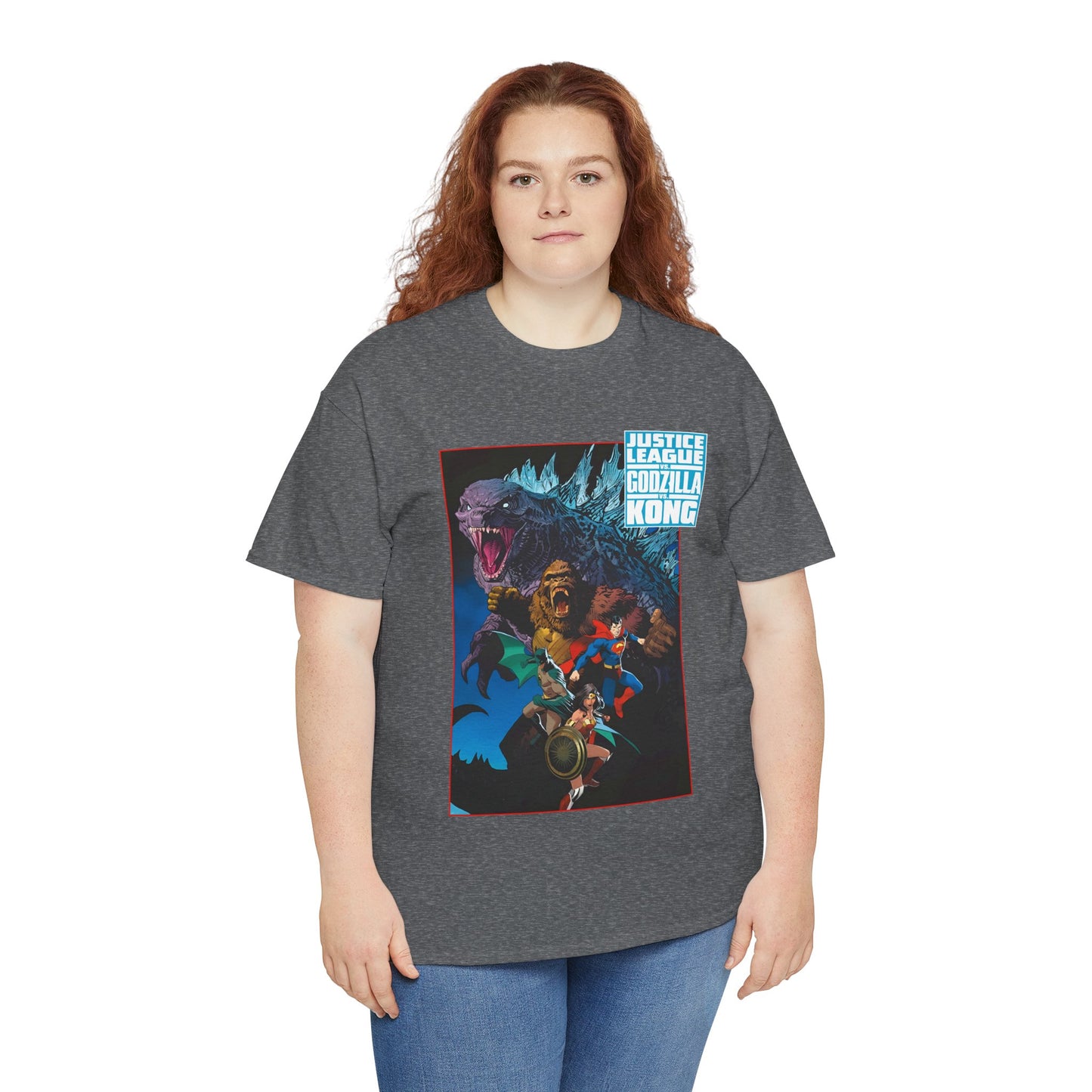 Justice League Vs Godzilla Vs Kong T-Shirt - Dan Mora Art - Wonder Woman, Superman, Batman - DC Comics